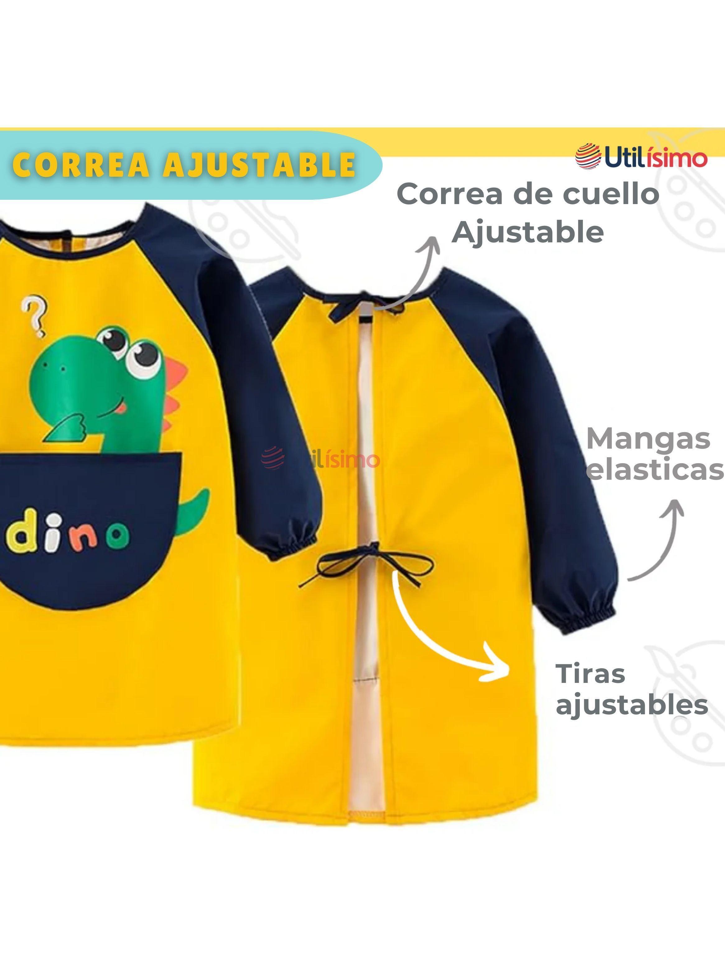 Delantal Infantil Niño Manga Larga Con Bolsillo Colores Surtidos-3
