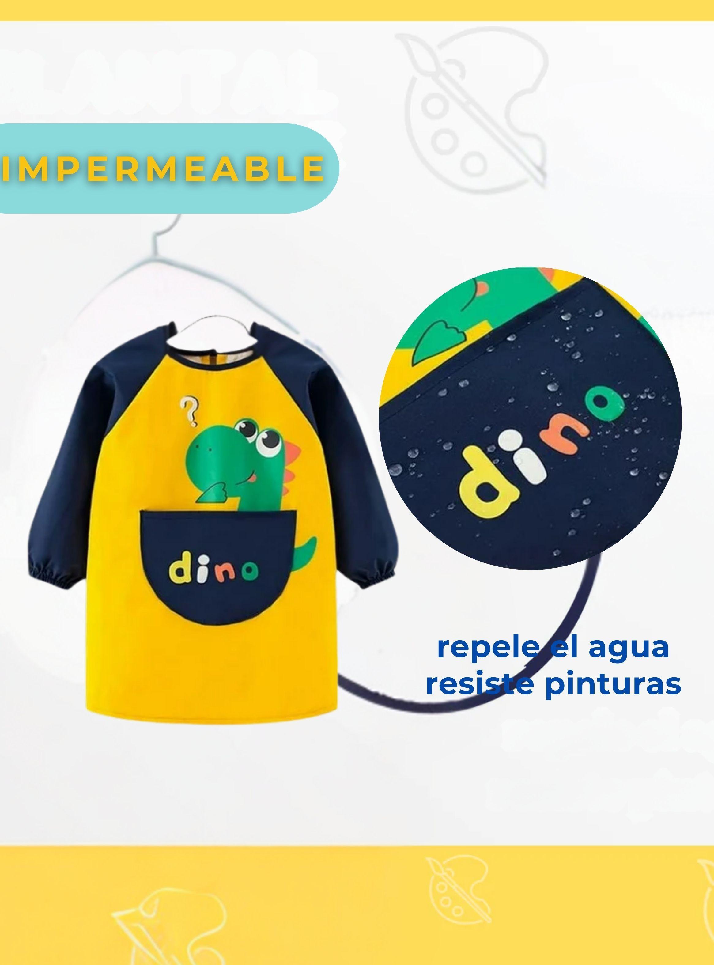 Delantal Infantil Niño Manga Larga Con Bolsillo Colores Surtidos-5