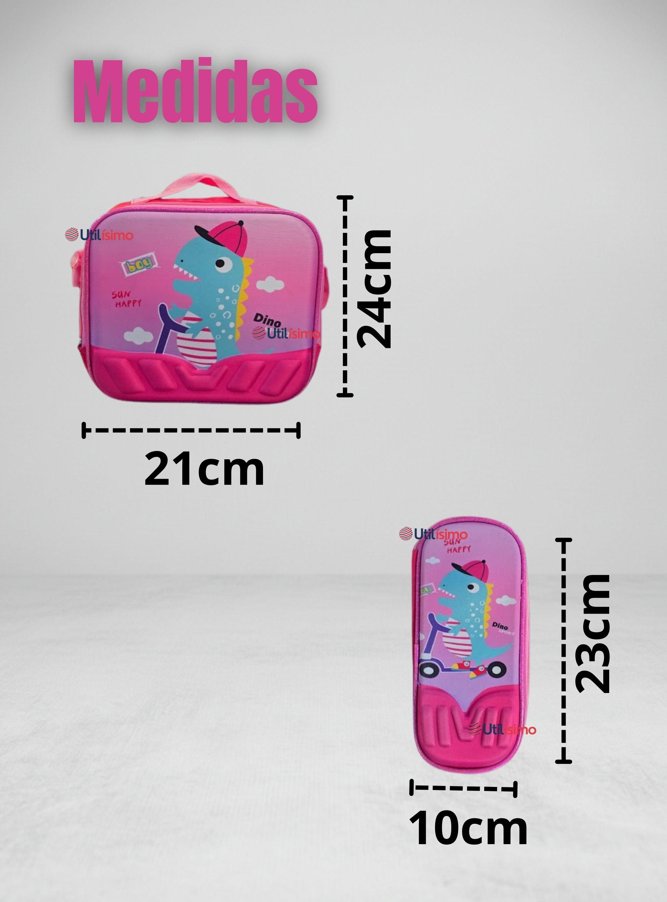 Mochila Escolar Con Ruedas + Estuche + Lonchera Poliéster para Niñas-4