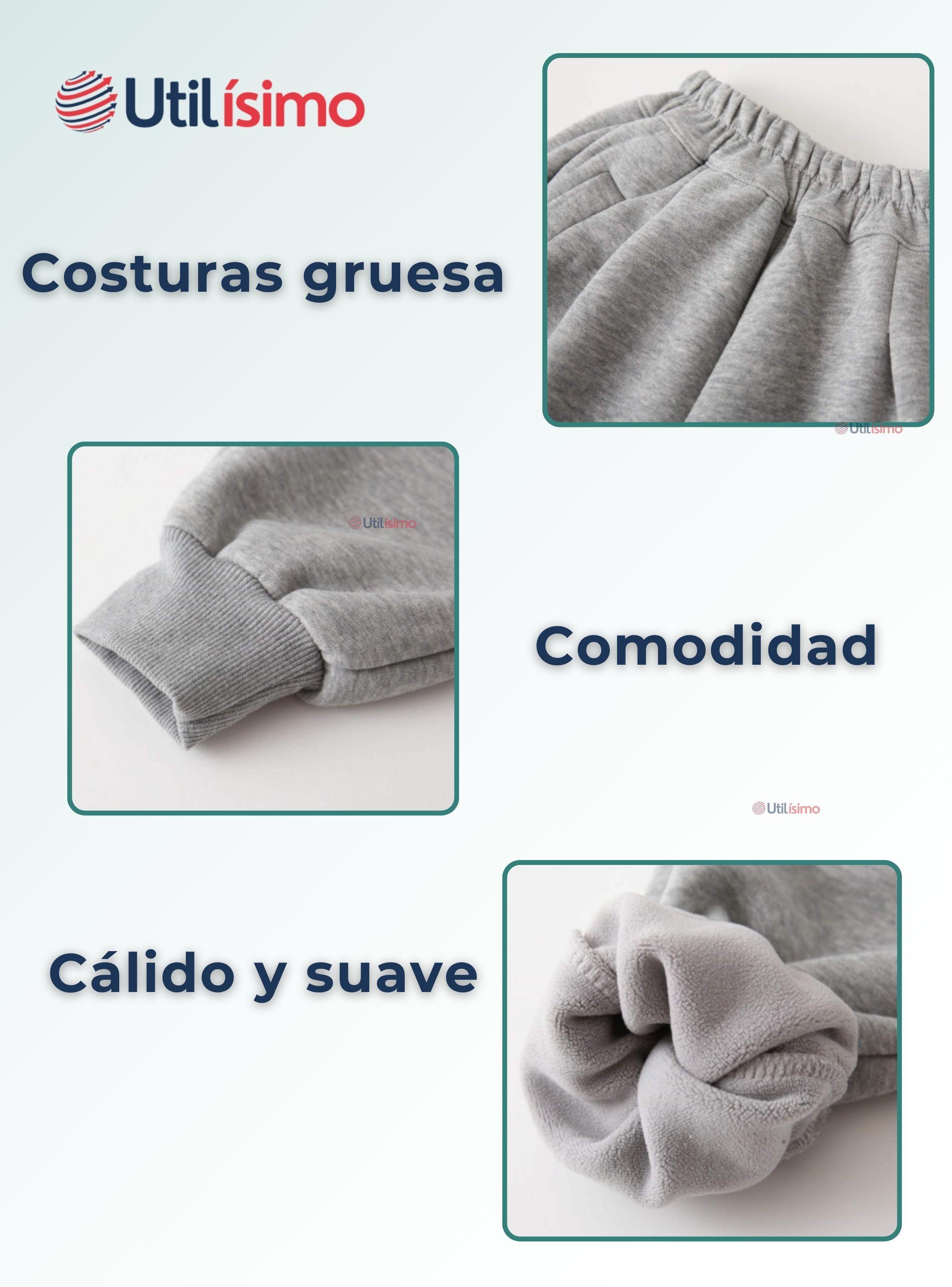 Buzo Forrado de Polar Niños Pantalón Gris-3