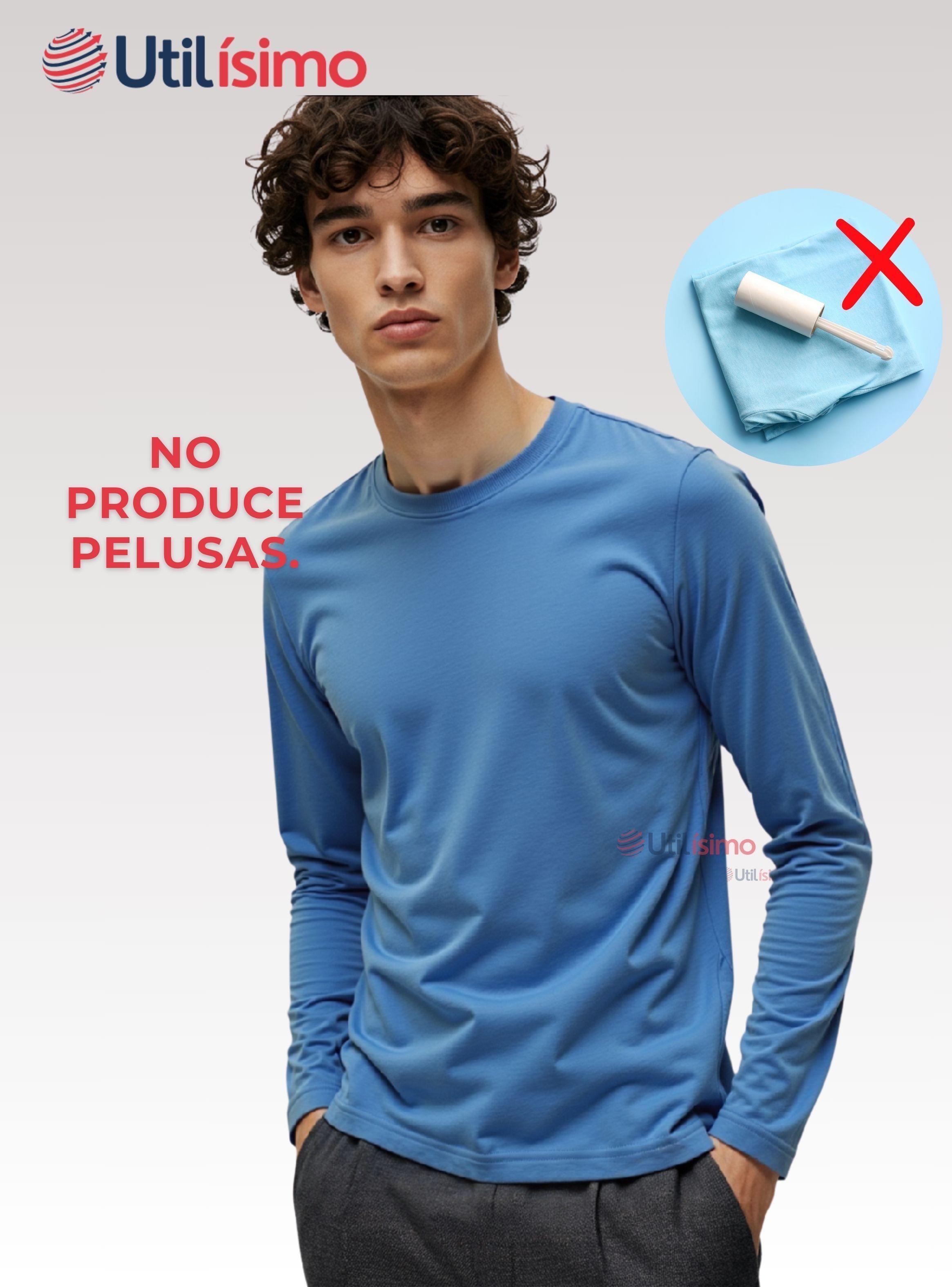 Camiseta Cuello Redondo Bambú Manga Larga Juvenil Polera Colores Surtidos-7