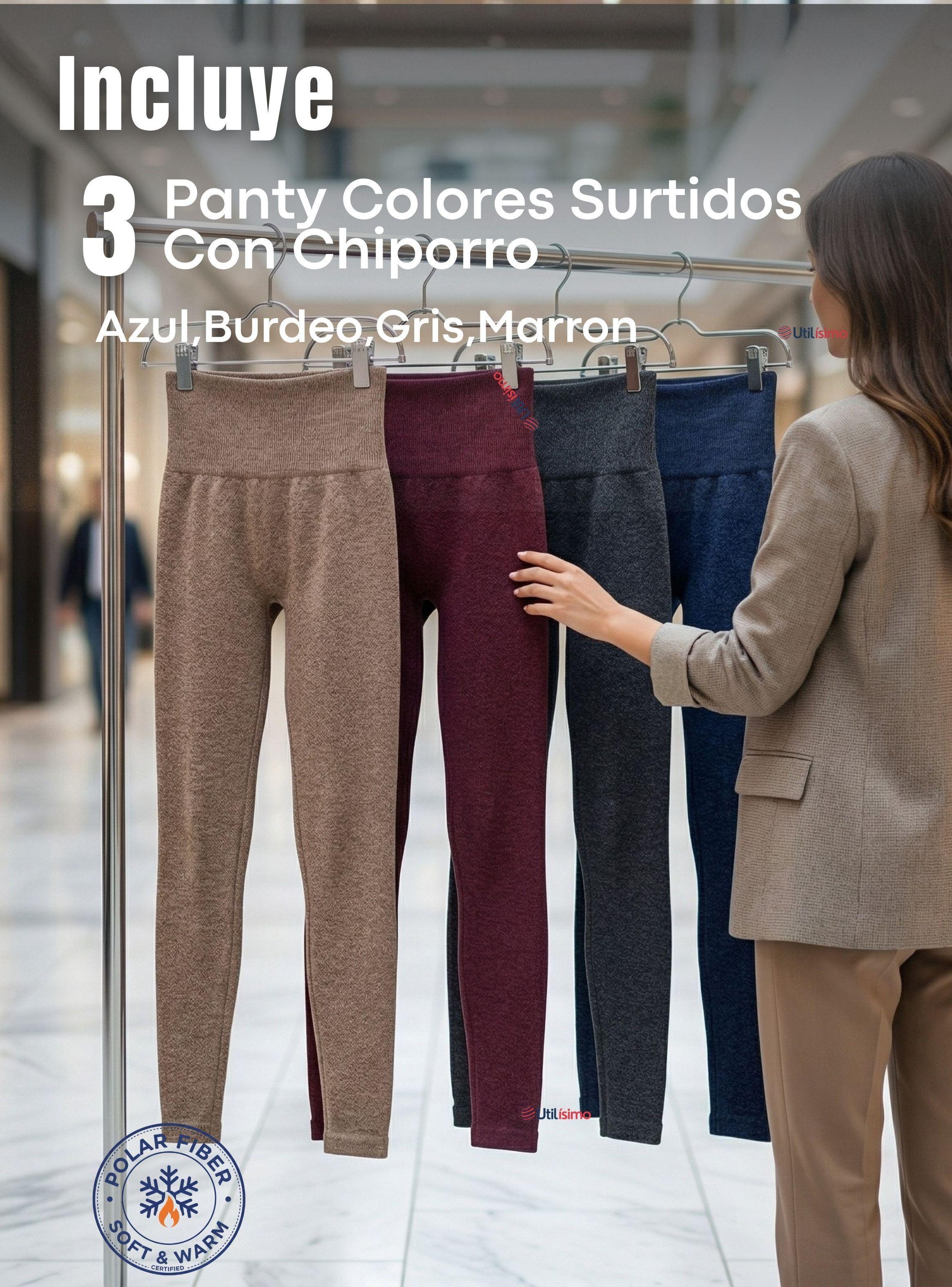 Pack 3 Calzas Lola Reductoras Sin Costura Tiro Alto Interior Polar-2