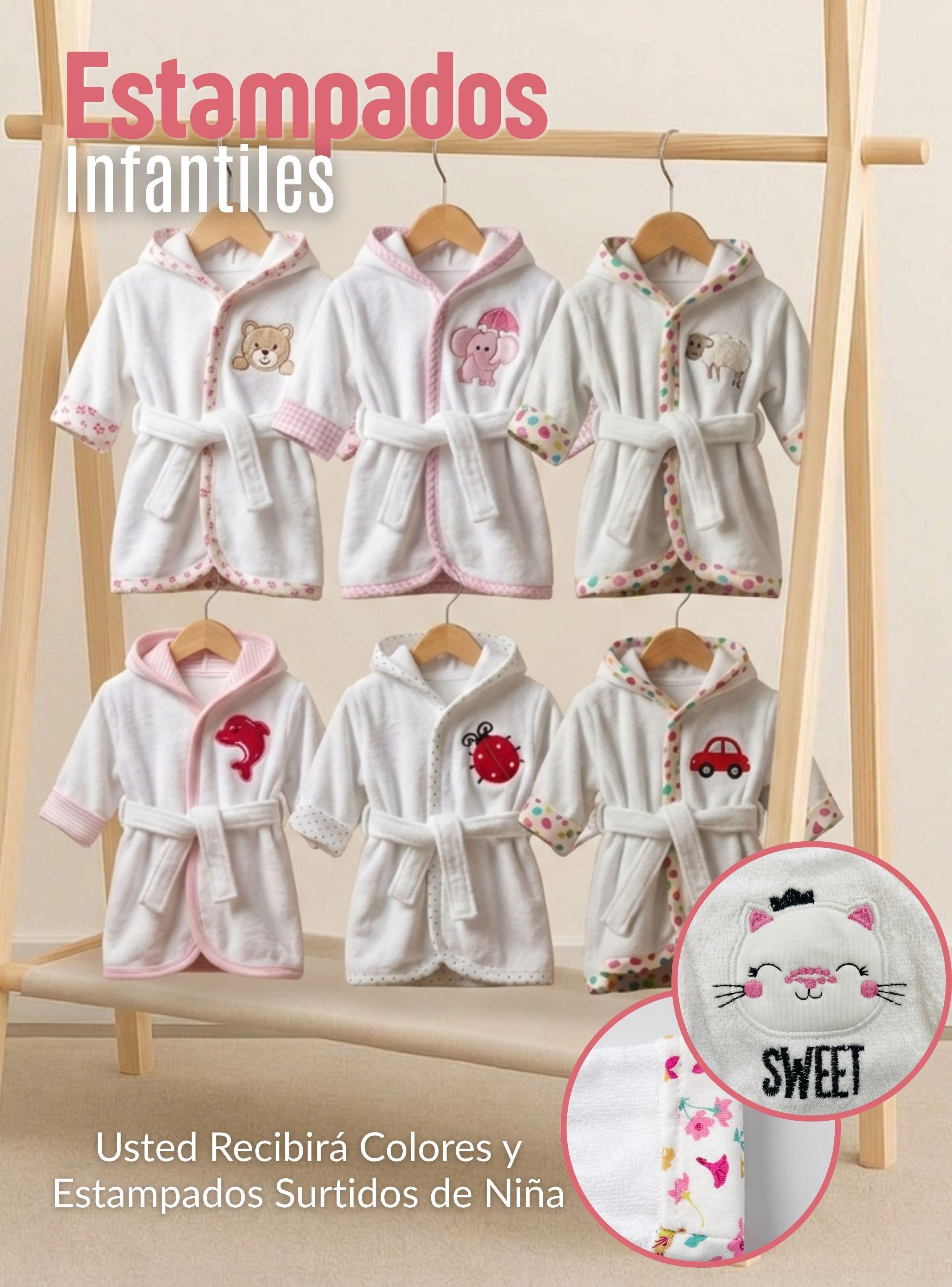 Bata de Baño Niña Toalla 100% Algodón Cobertura Completa Estampados Surtidos-6