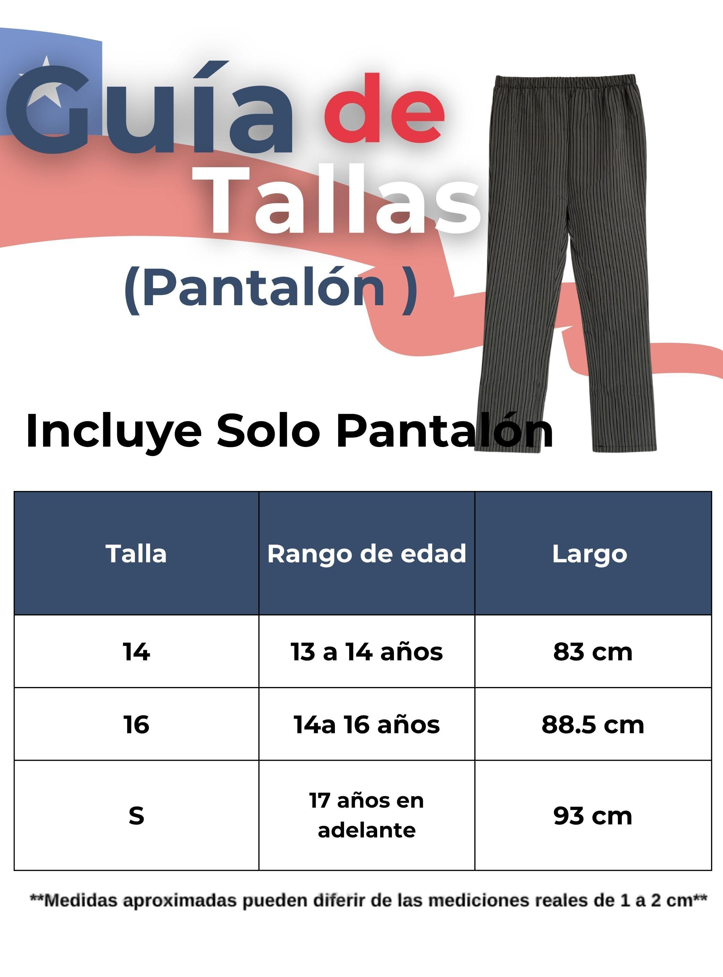  Pantalón Huaso Juvenil Gris con Rayas Fiestas Patrias-2