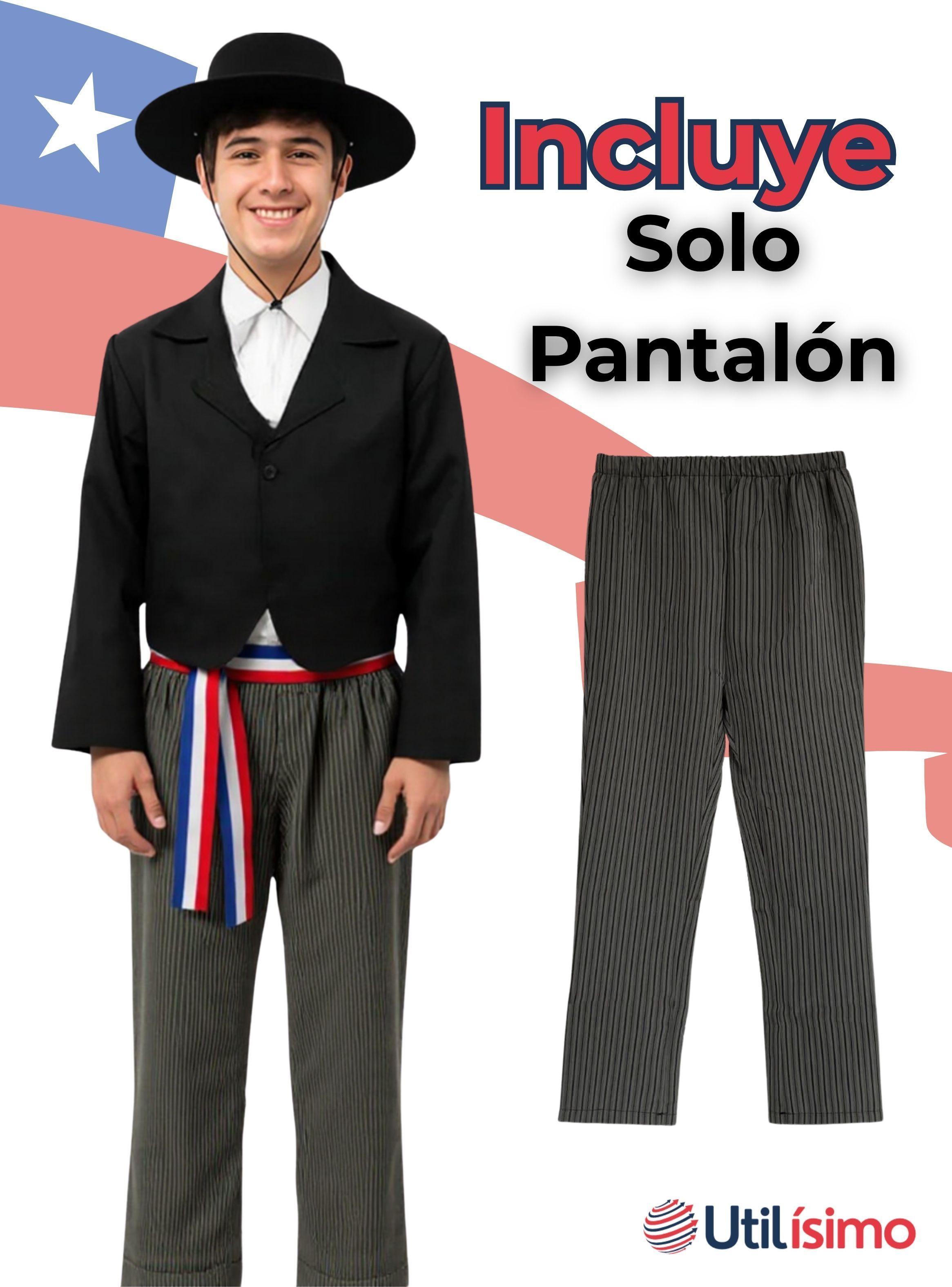  Pantalón Huaso Juvenil Gris con Rayas Fiestas Patrias-4