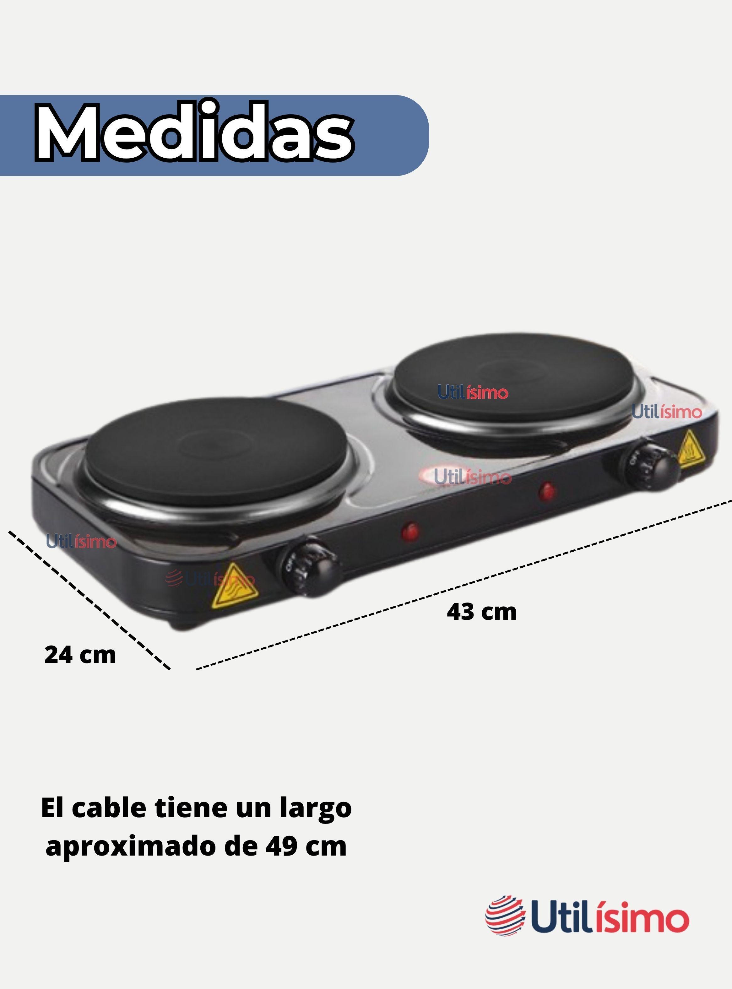 Cocina Eléctrica 2 Platos 2000w de Potencia Cocinilla Portátil Negro-2