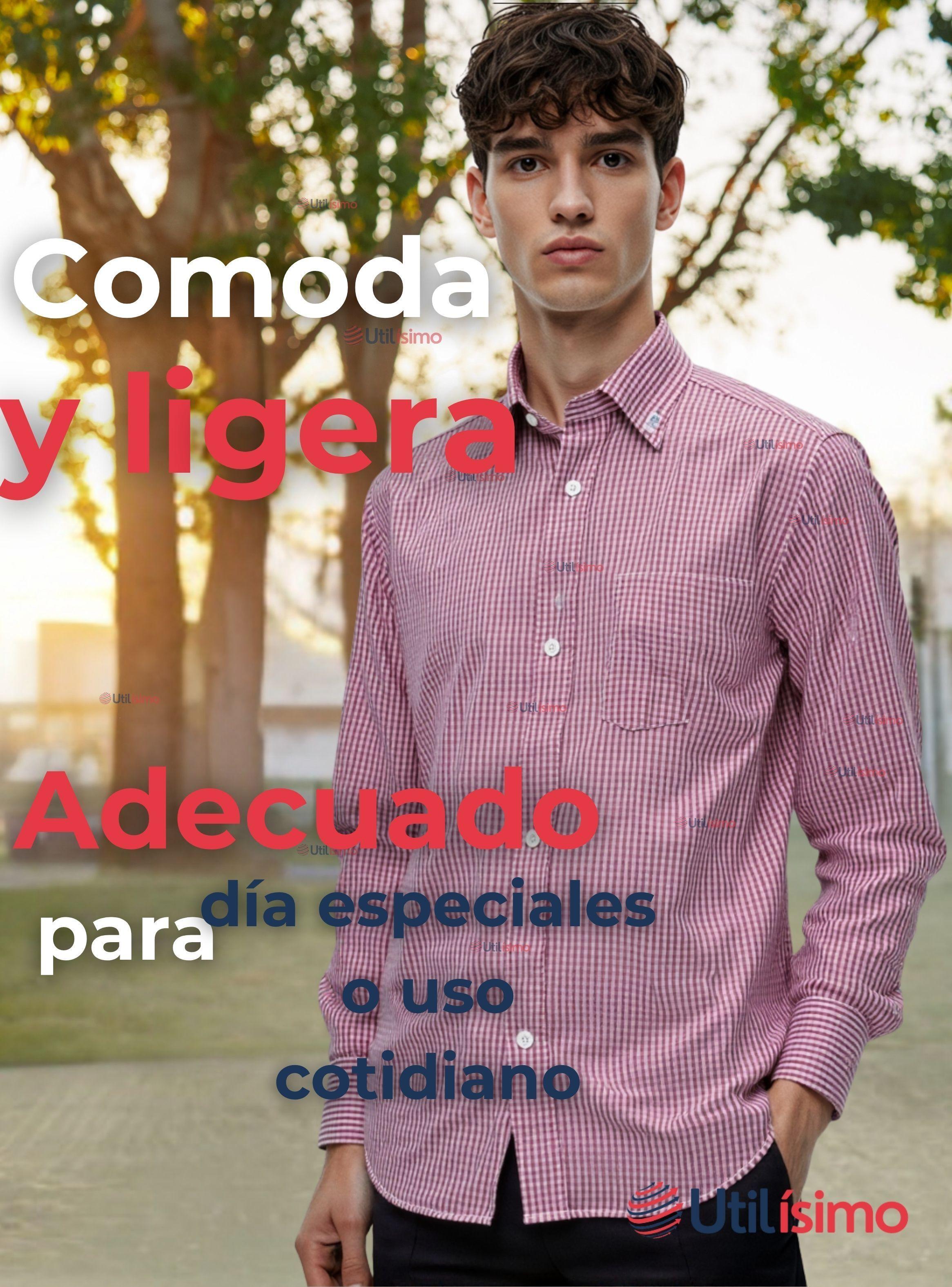 Camisa Huaso Cuadrillé Algodón Juvenil Color Rojo Fiestas Patrias-5