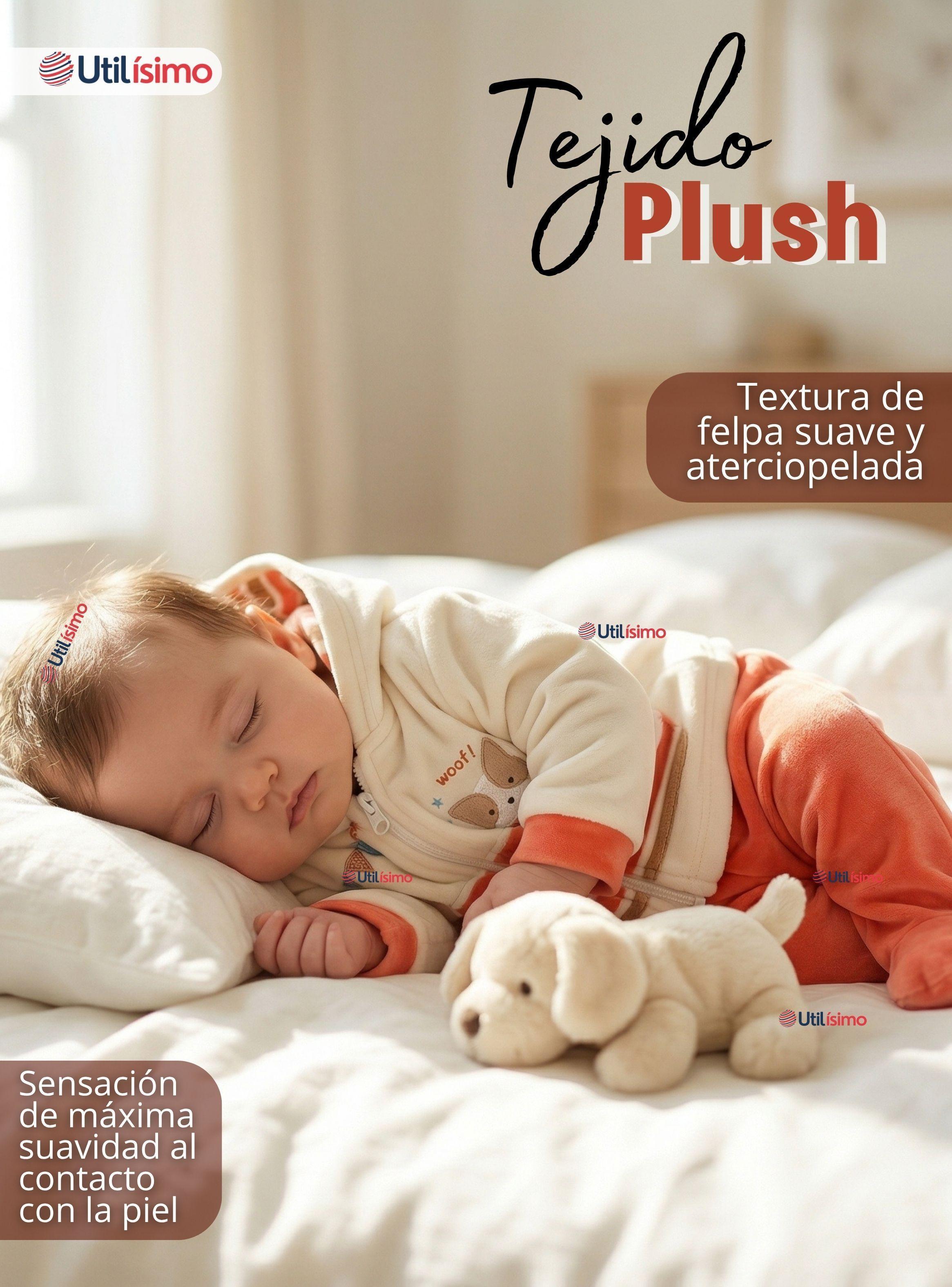 Conjunto 2 Piezas Buzo Pantalón Y Polerón Con Capucha Tela Plush de Bebé Niño-4