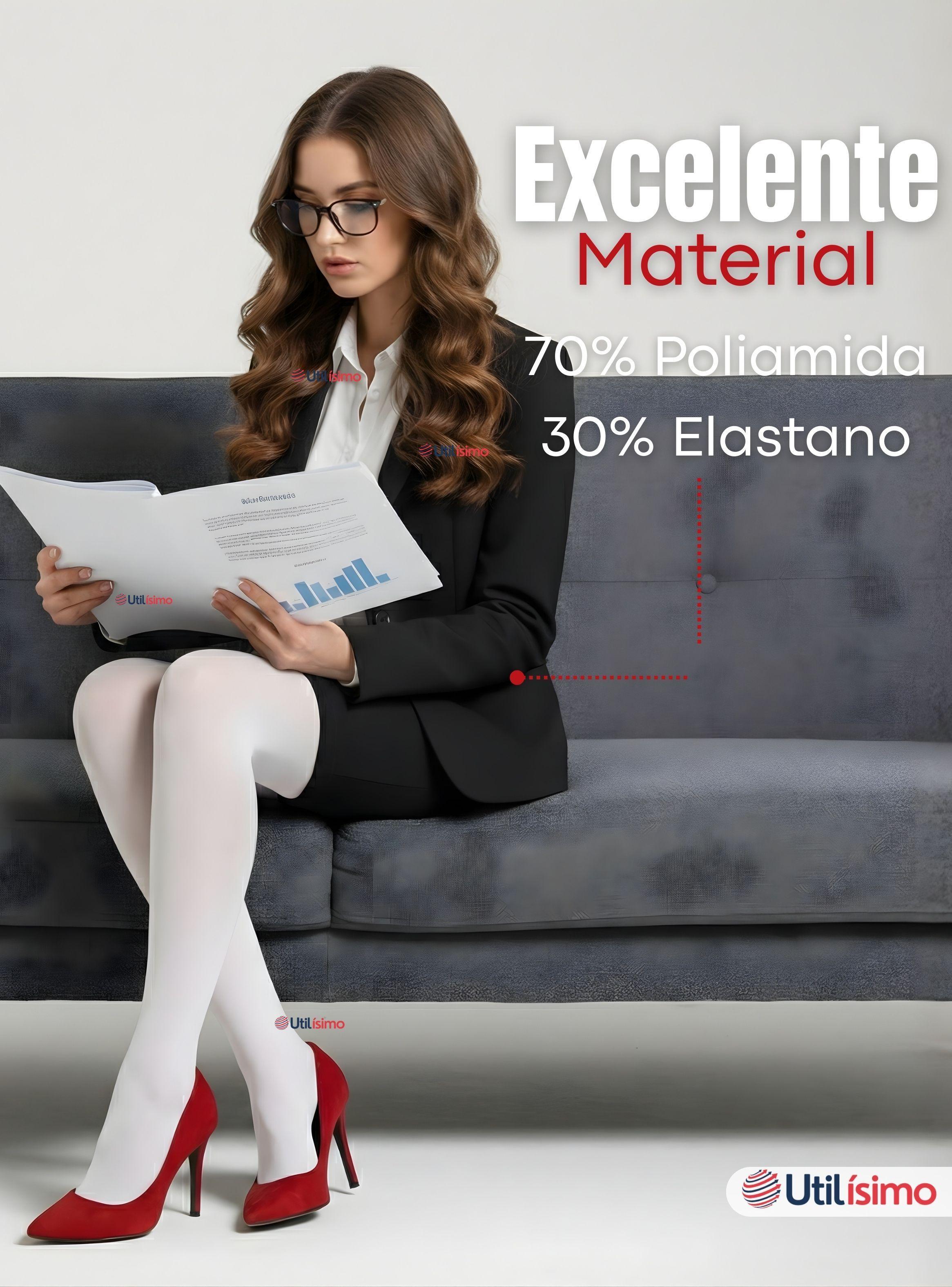 Pantys Semitransparentes Elasticadas Oficina Blanca-6