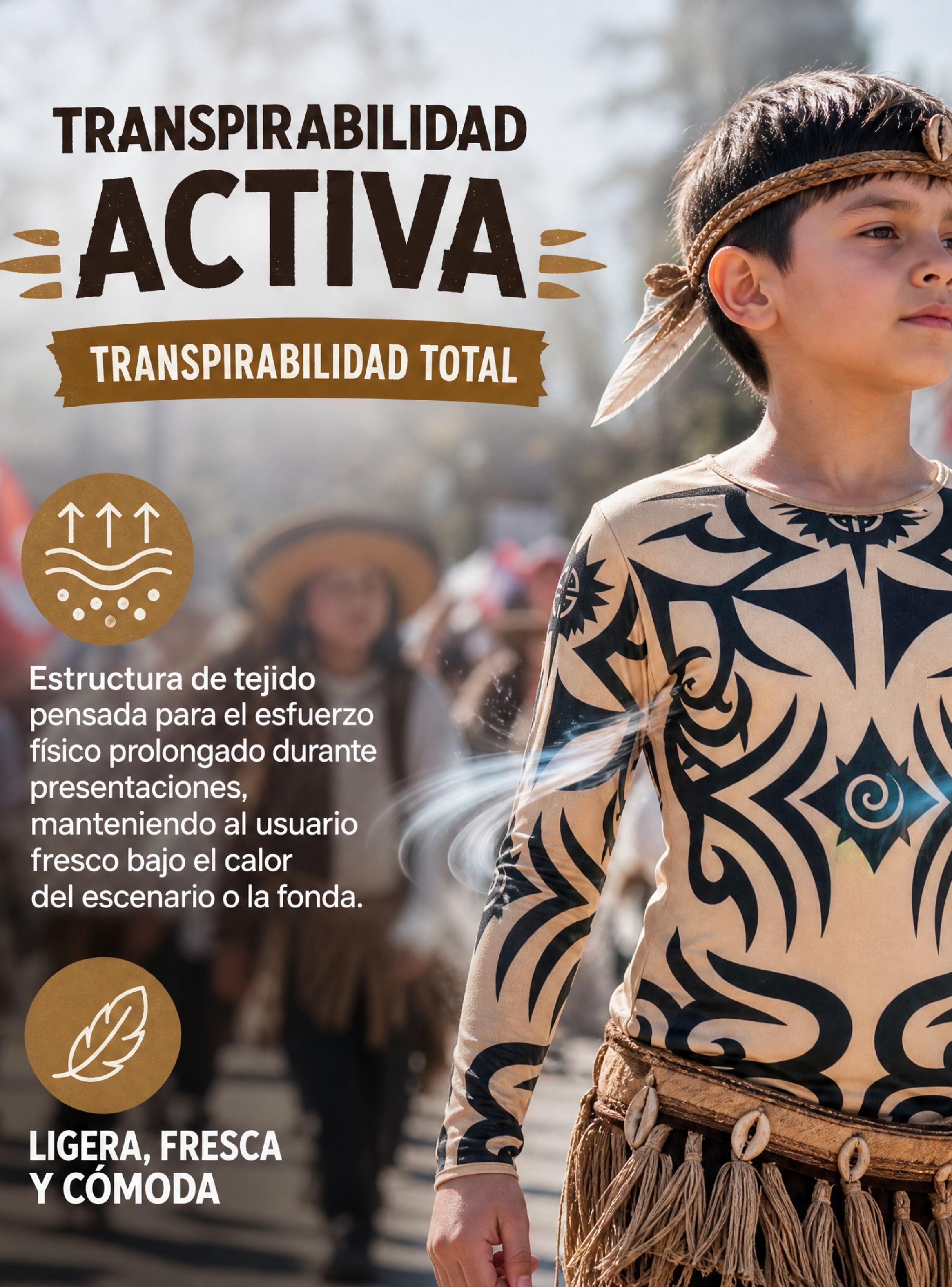 Pack 3 Poleras Tatuaje Falso Efecto Piel de Niño Rapa Nui Baile Típico Pascuense-5