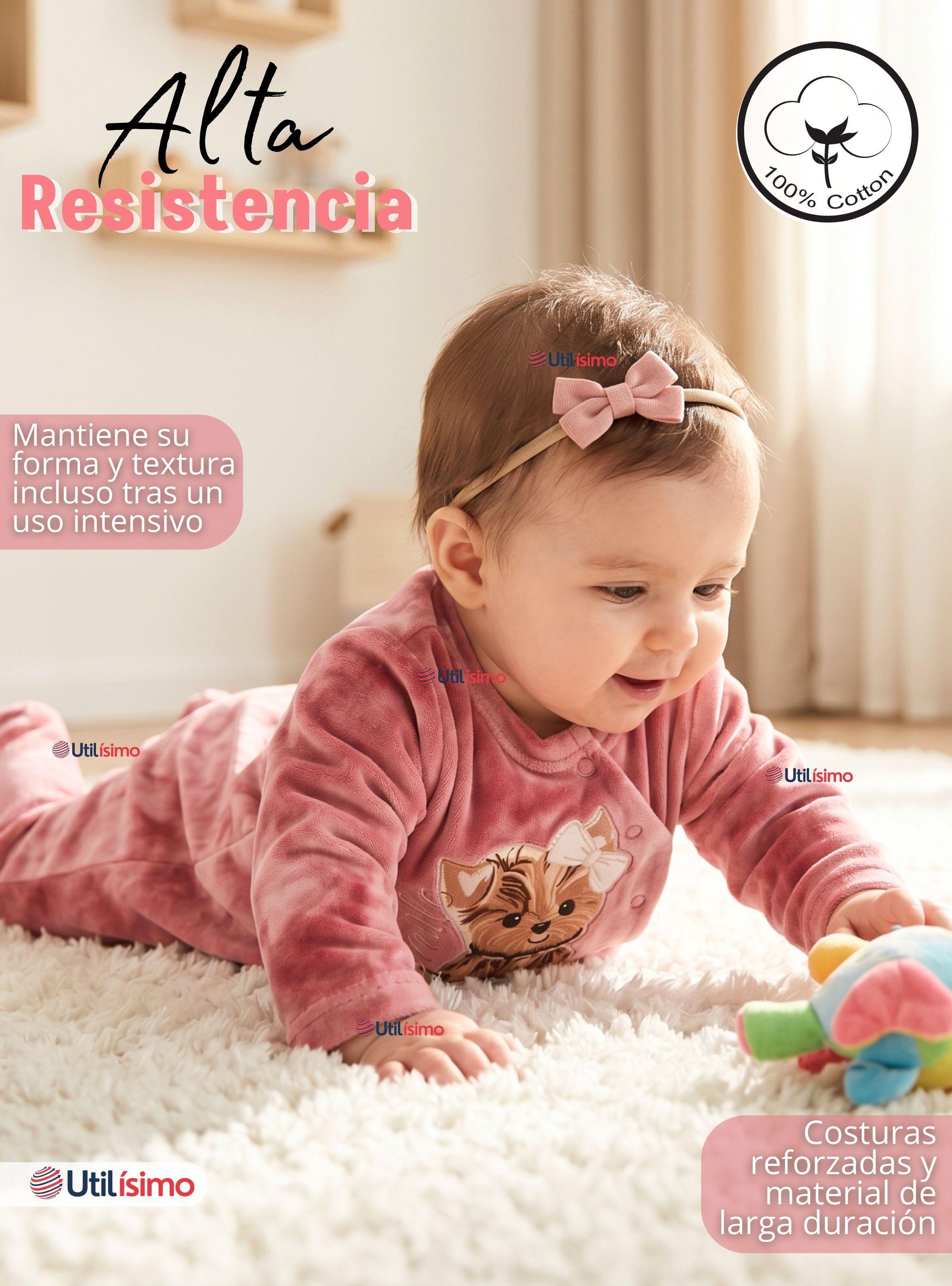 Enterito Tela Plush Rosado Bebé Niña-6