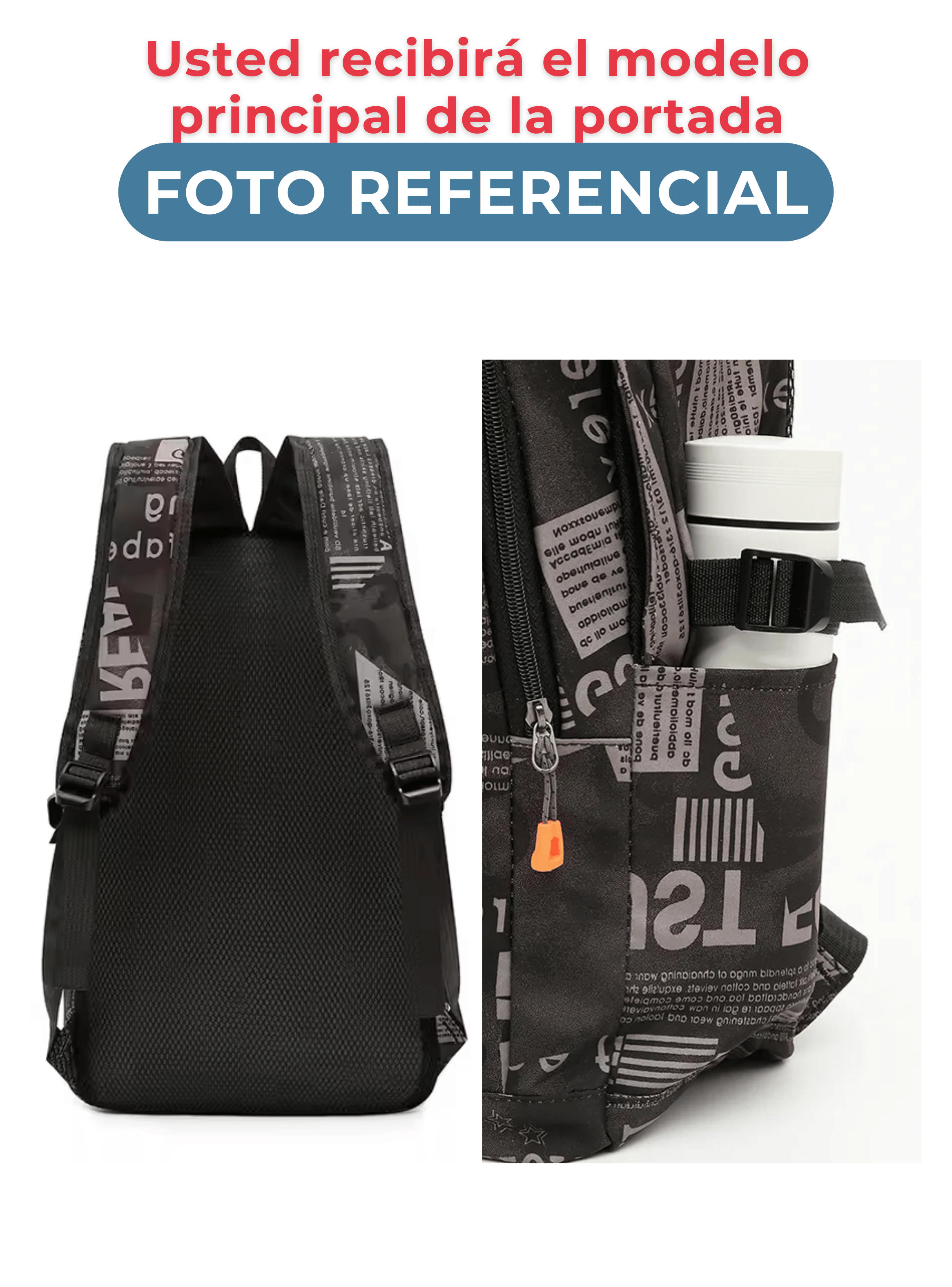 Pack Mochila Lonchera Estuche Grande 49cm Juvenil y Escolar Dark green-4