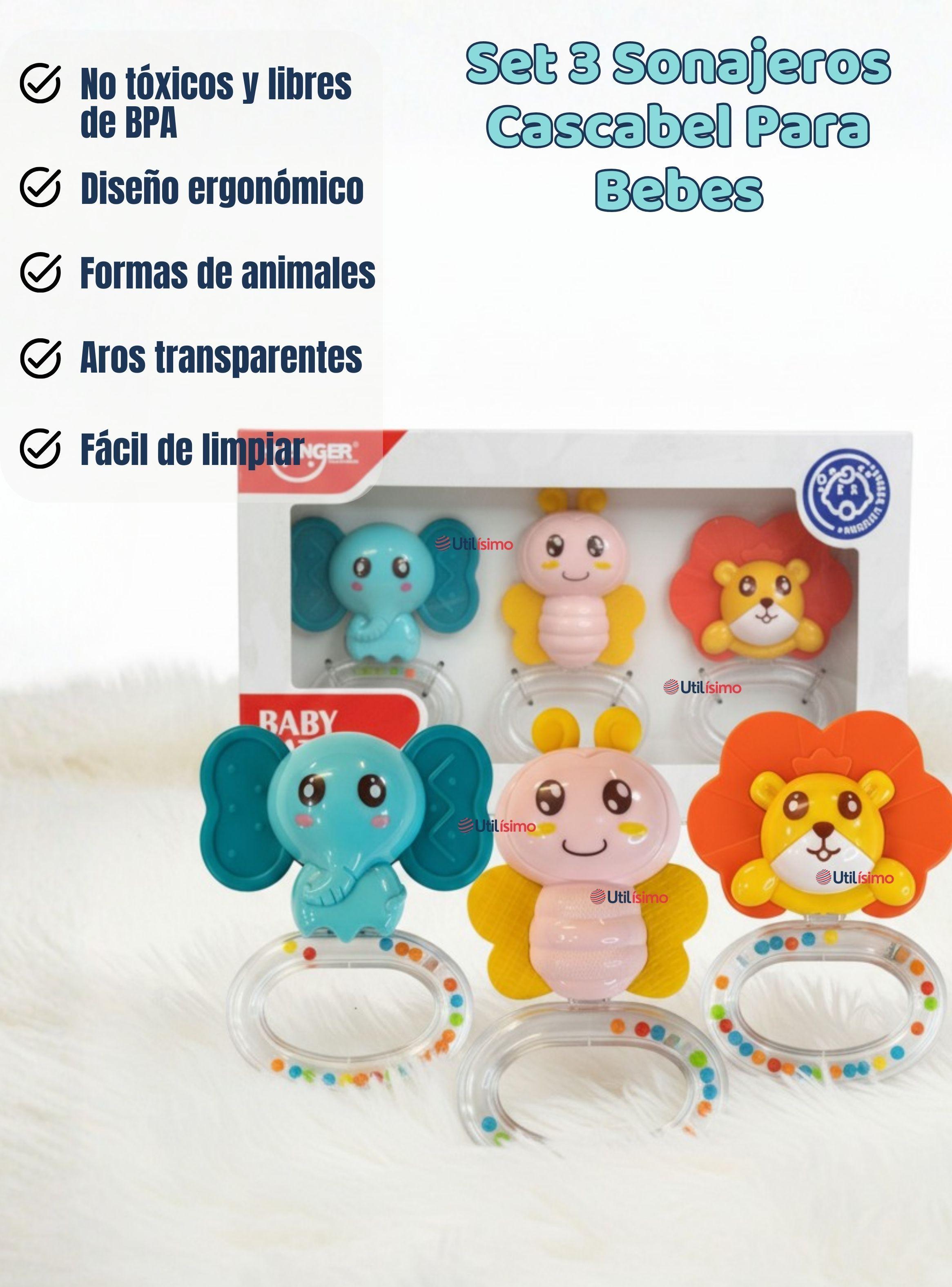 Set de 3 Piezas Sonajeros Cascabel Juguetes para bebé Niño y Niña-1
