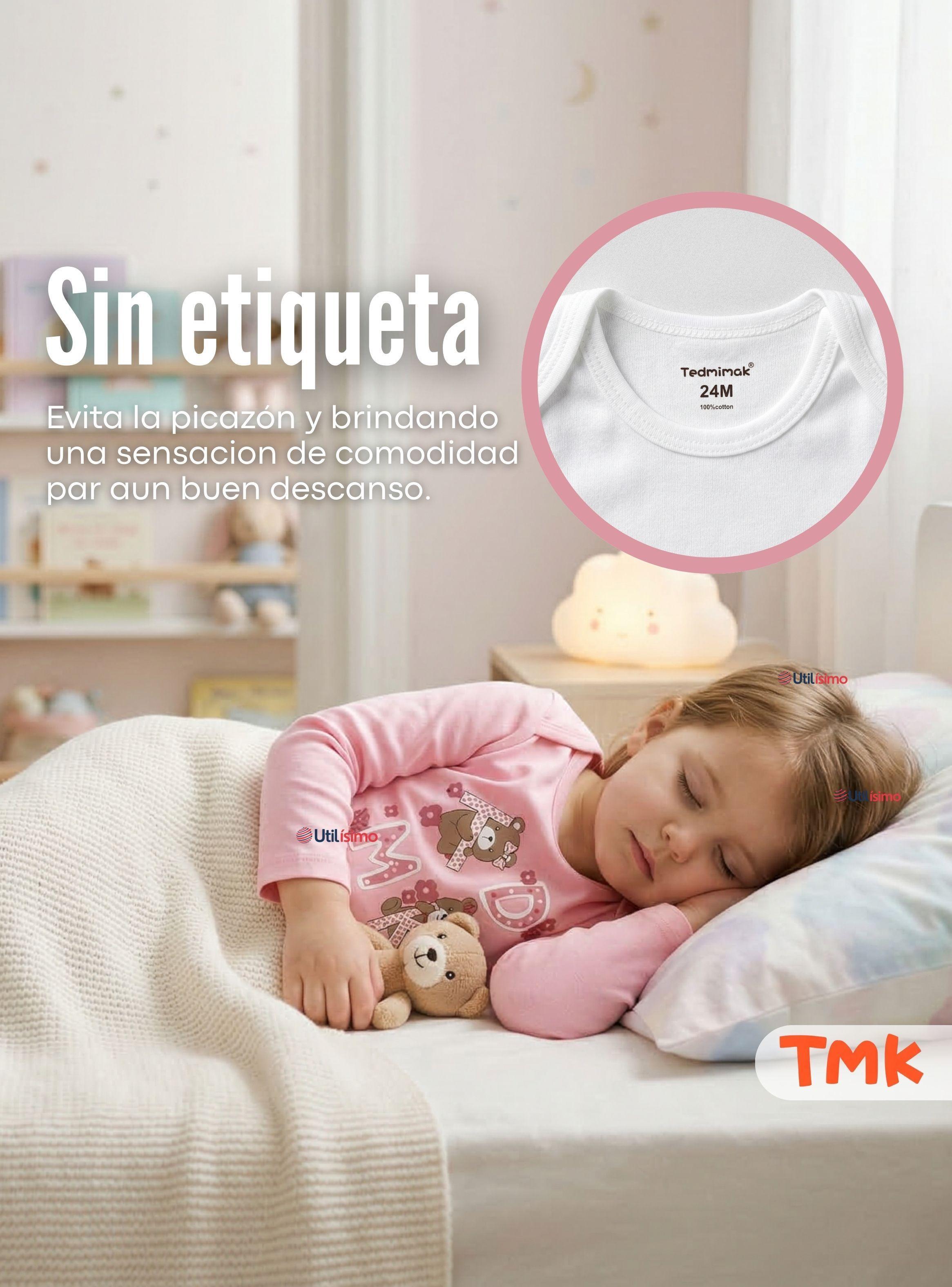 Pack 5 Bodys Manga Larga 100% Algodón Bebé Niñas Sweet and Wild-6