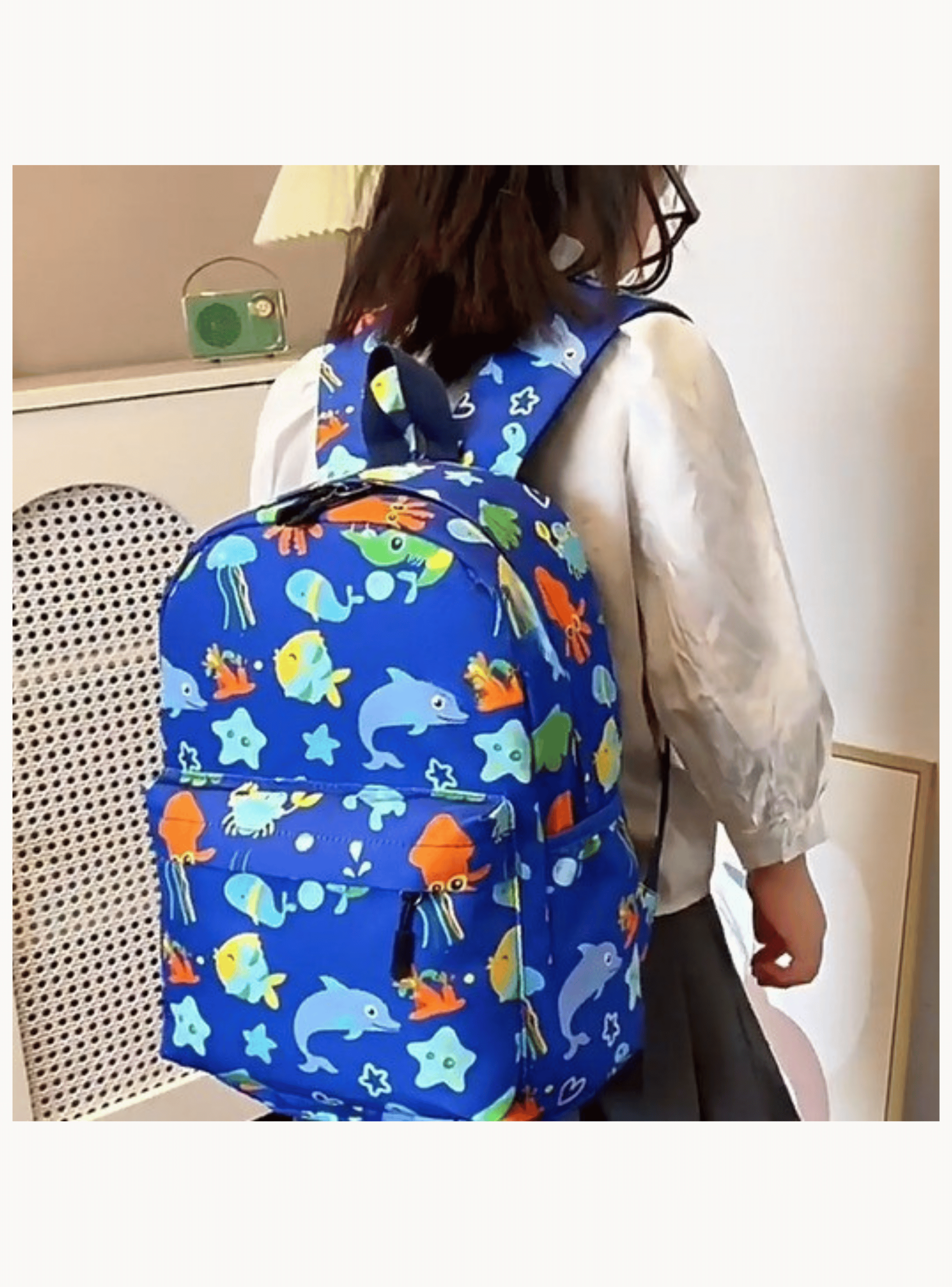 Mochila Infantil 2 a 4 años Jardín Escuela 33cm Niño Niña Dolphin Blue-2