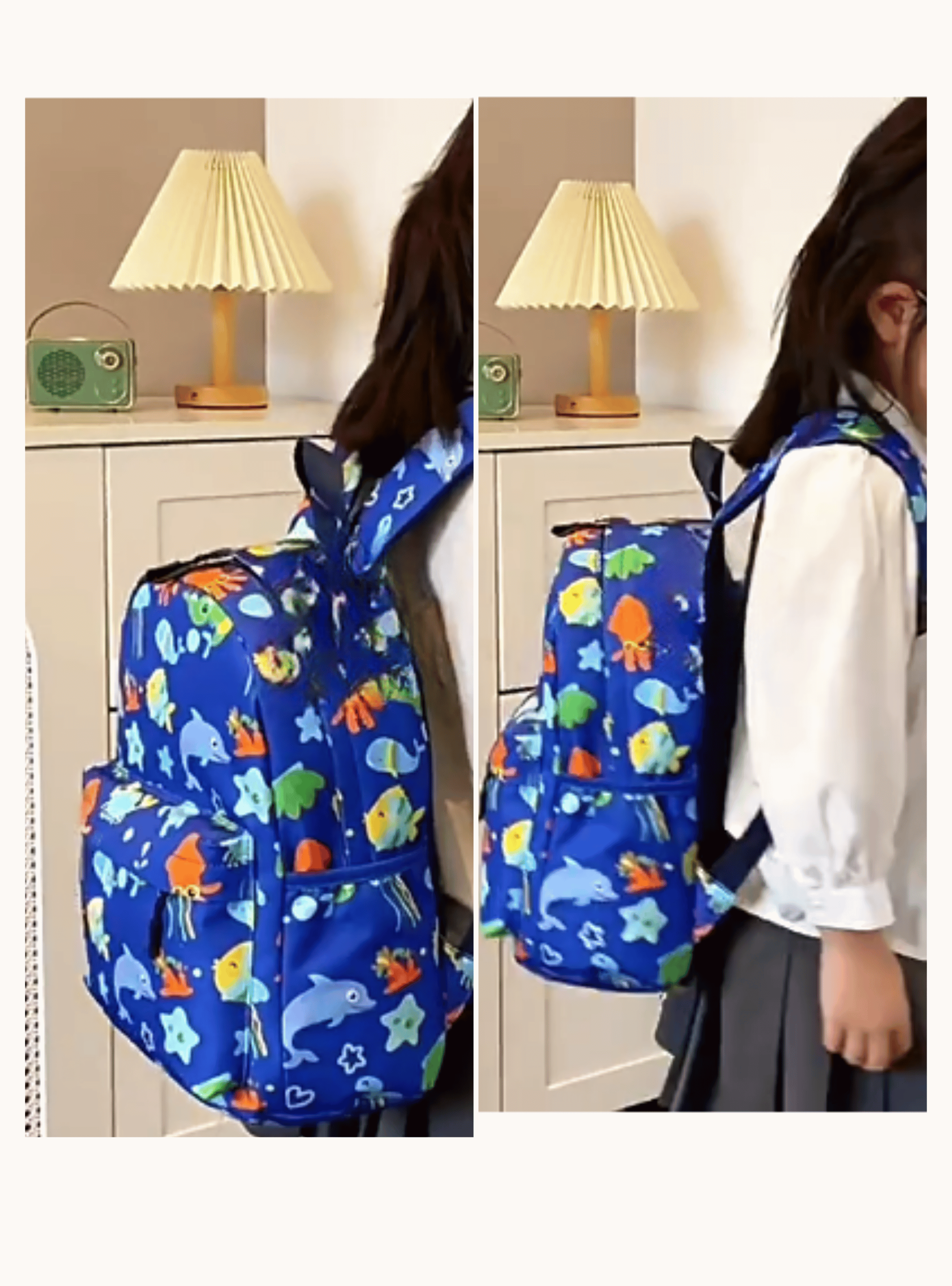 Mochila Infantil 2 a 4 años Jardín Escuela 33cm Niño Niña Dolphin Blue-3