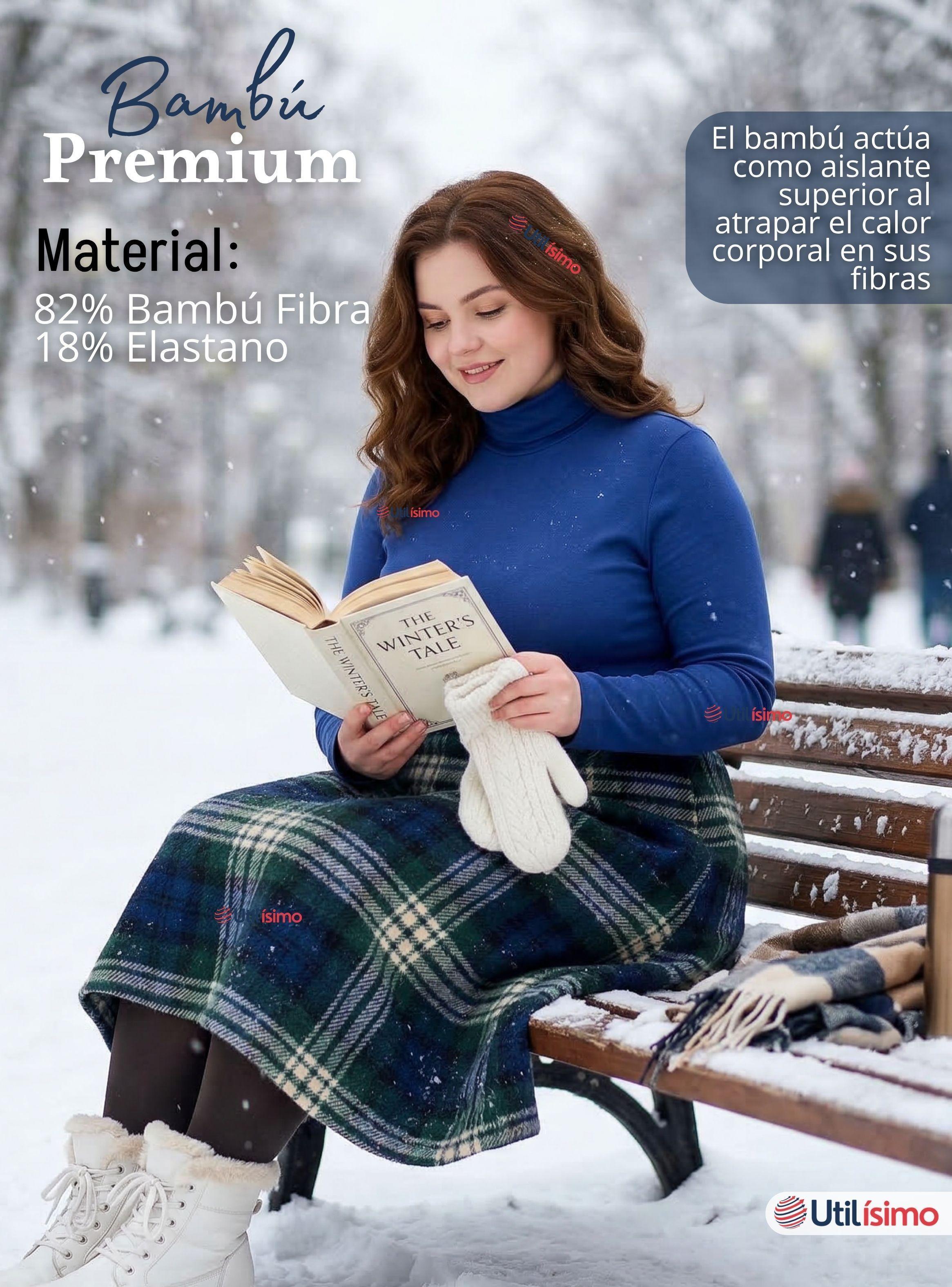 Pack 6 Camisetas Polera Bambú Primera Capa Cuello Beatle Manga Larga Colores Surtidos de Mujer-5