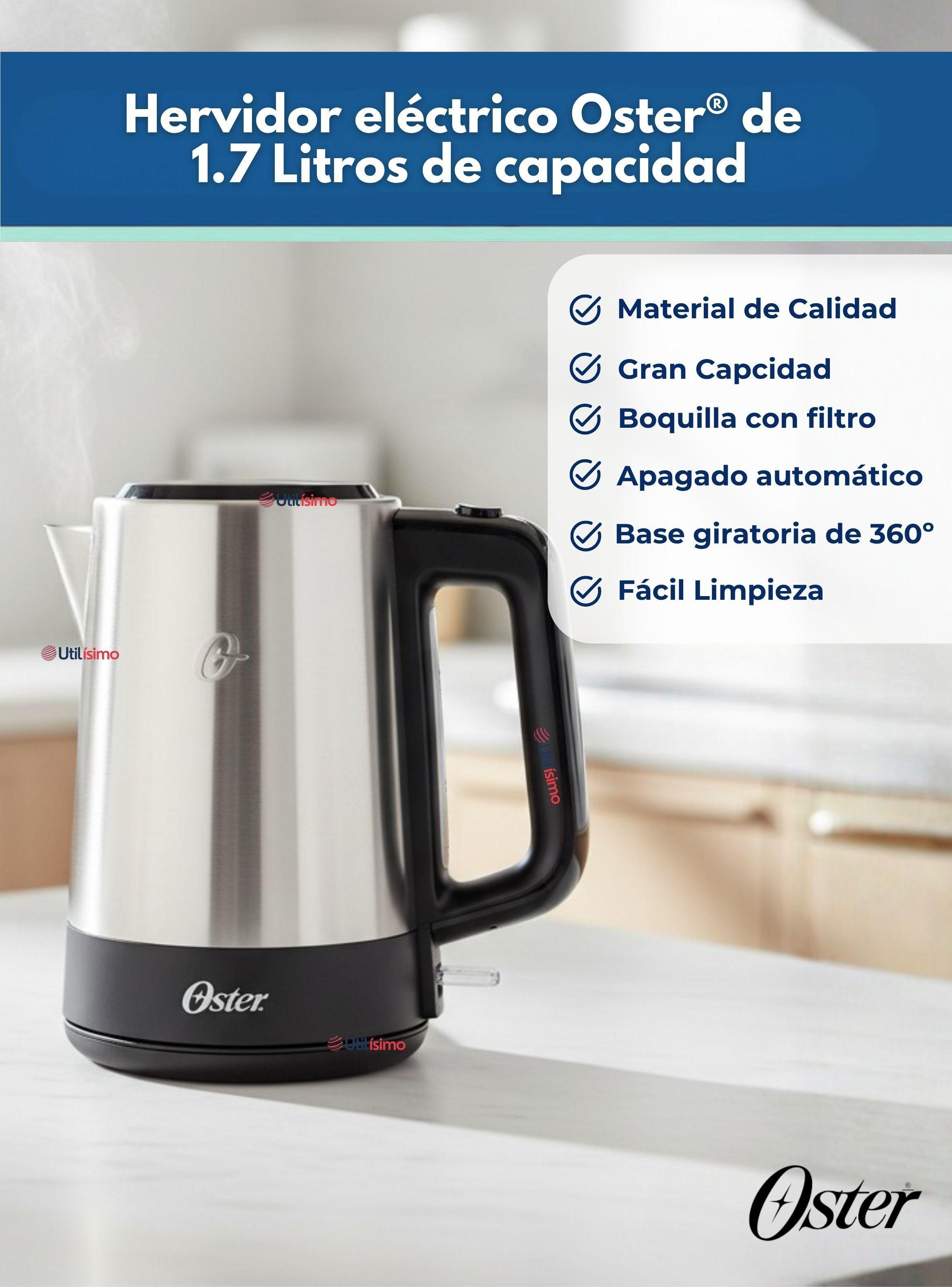 Hervidor eléctrico Oster® de acero inoxidable Capacidad 1.7 Litros BVSTKE671-3