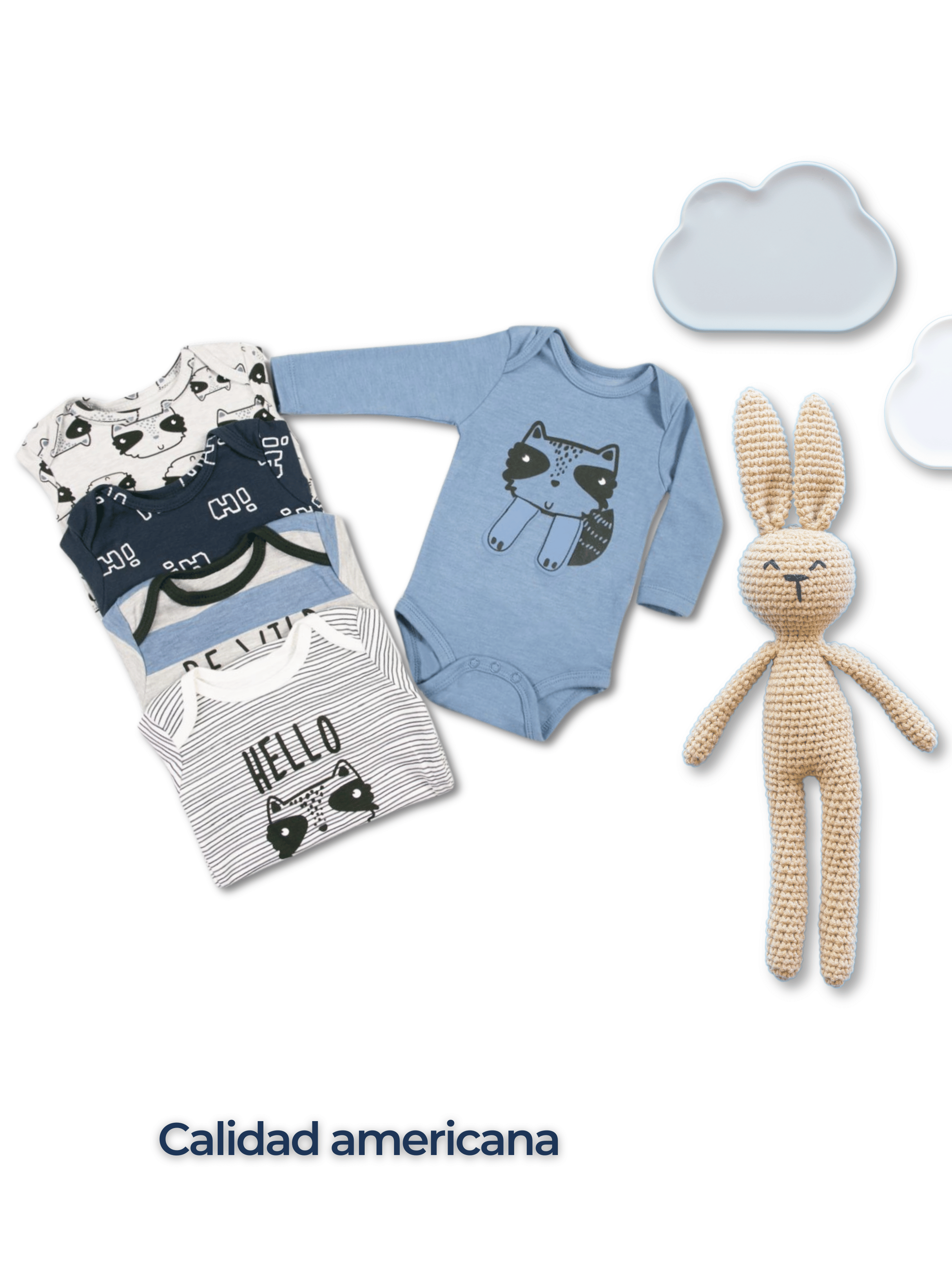 Pack 5 Bodys Bebé Niño Manga Larga Tedmimak 100% Algodón Racoon Wild-5