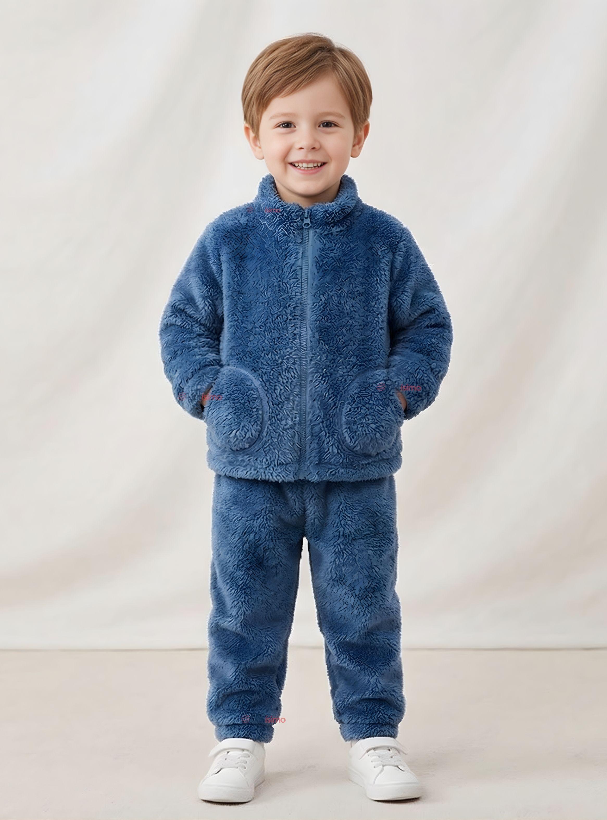 Conjunto 2 Piezas Buzo Polerón Pantalón Bebe Niño de Poliéster Blue-0