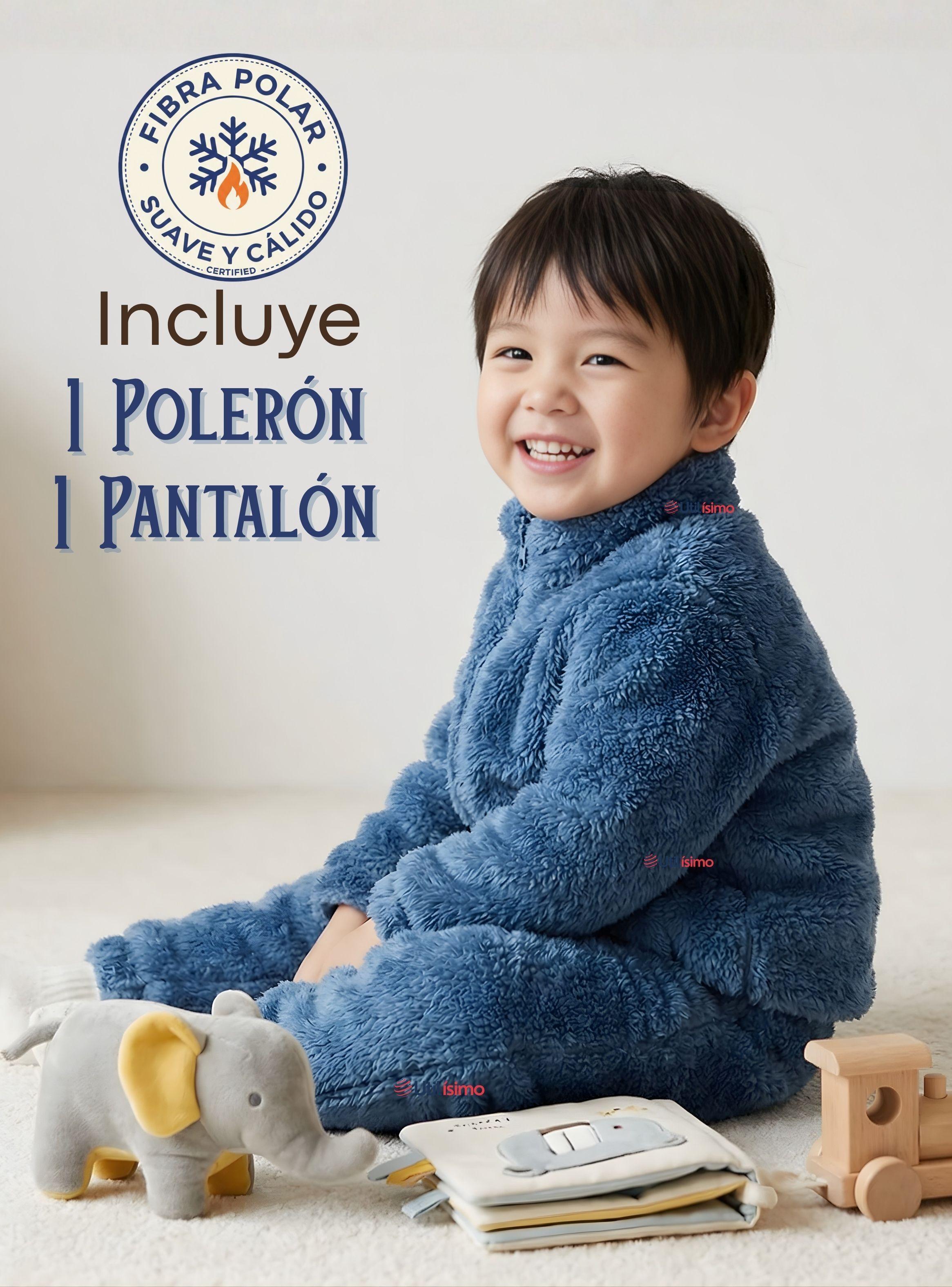 Conjunto 2 Piezas Buzo Polerón Pantalón Bebe Niño de Poliéster Blue-2