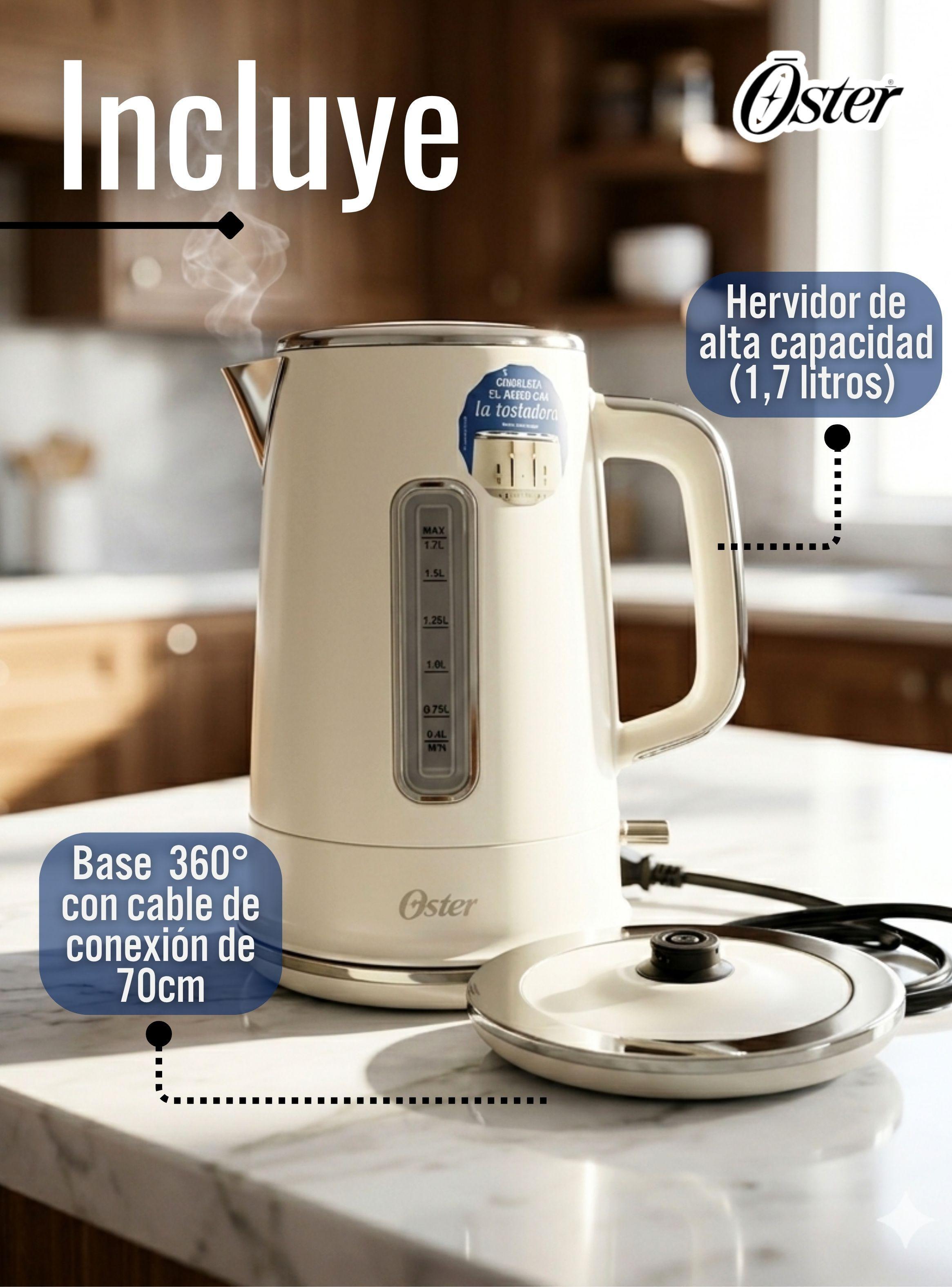 Hervidor Eléctrico Oster® de 1.7 Litros Para Té Café E Infusiones BVSTKT8107OM-052-2