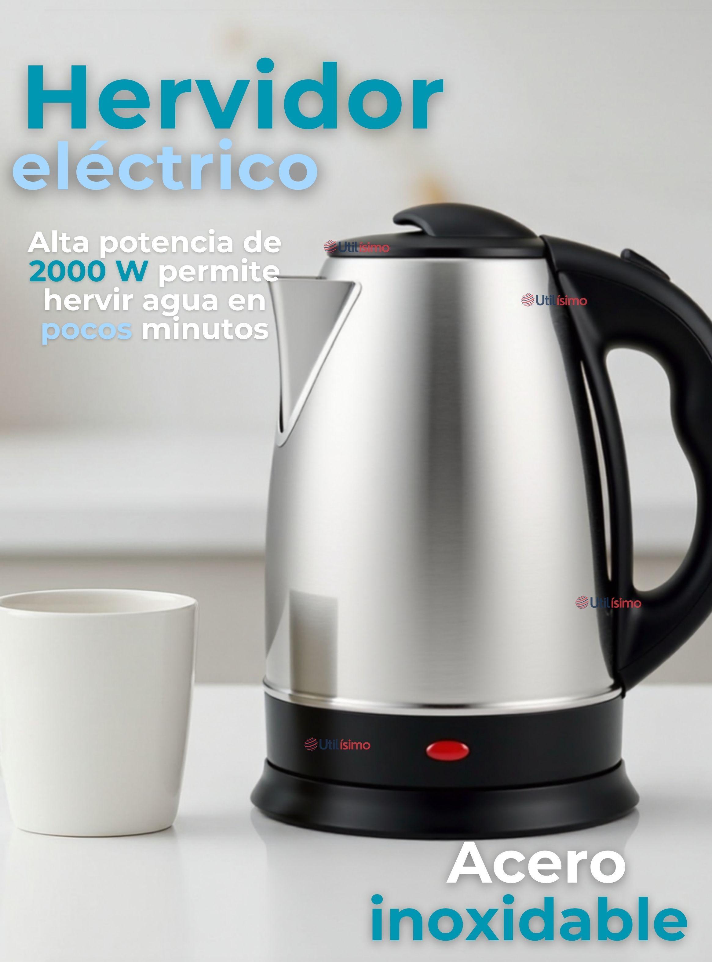 Hervidor Eléctrico Térmico 2 Litros 2000W de Acero Inoxidable Tetera-3
