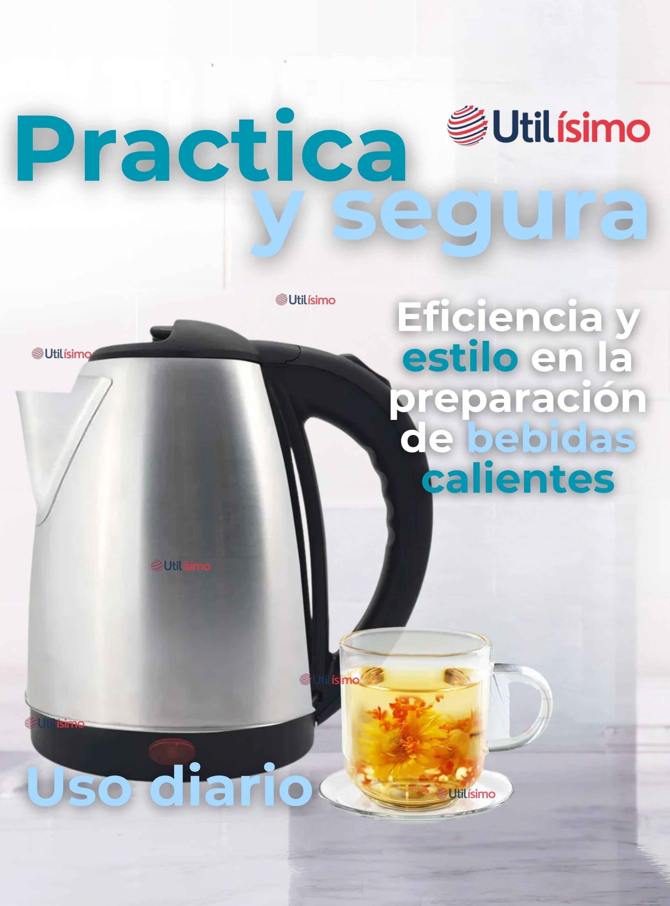 Hervidor Eléctrico Térmico 2 Litros 2000W de Acero Inoxidable Tetera-6