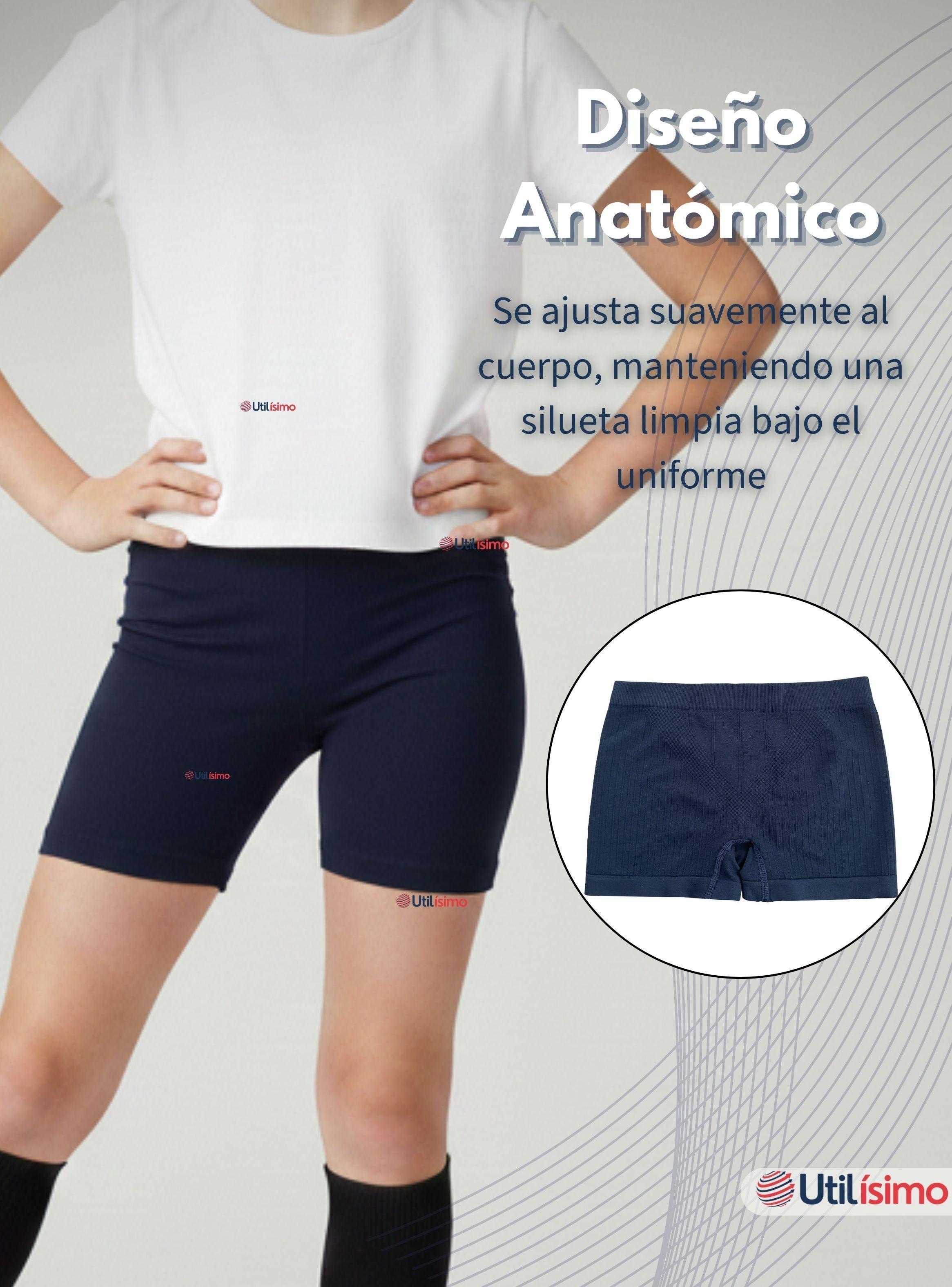 Pack 6 Calzas Cortas Escolar Pata Deportivas para Niña y Juvenil Color Azul-5