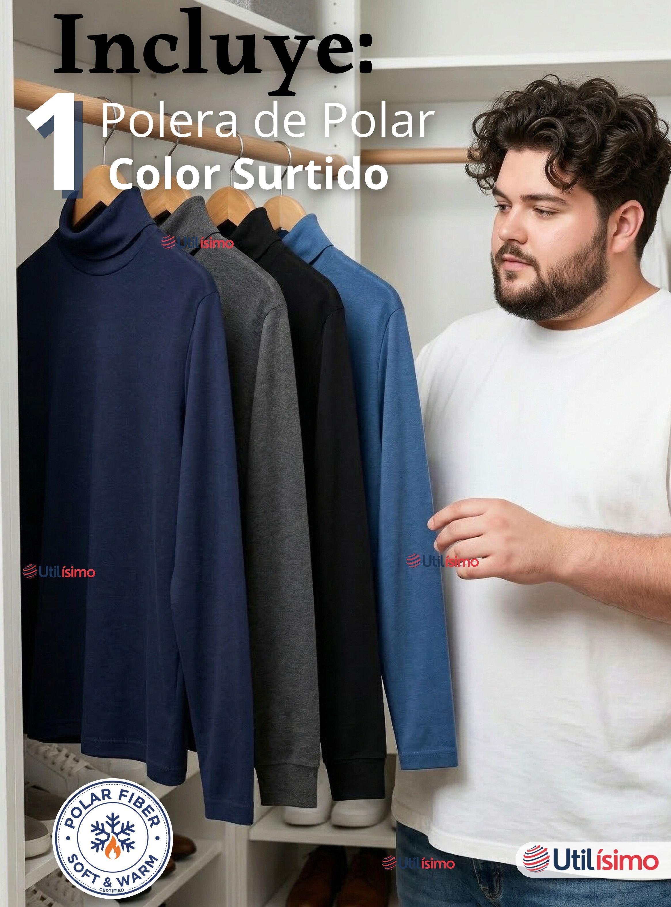 Camiseta Polera Polar Primera Capa Cuello Beatle Manga Largas Colores Surtidos Hombre-2
