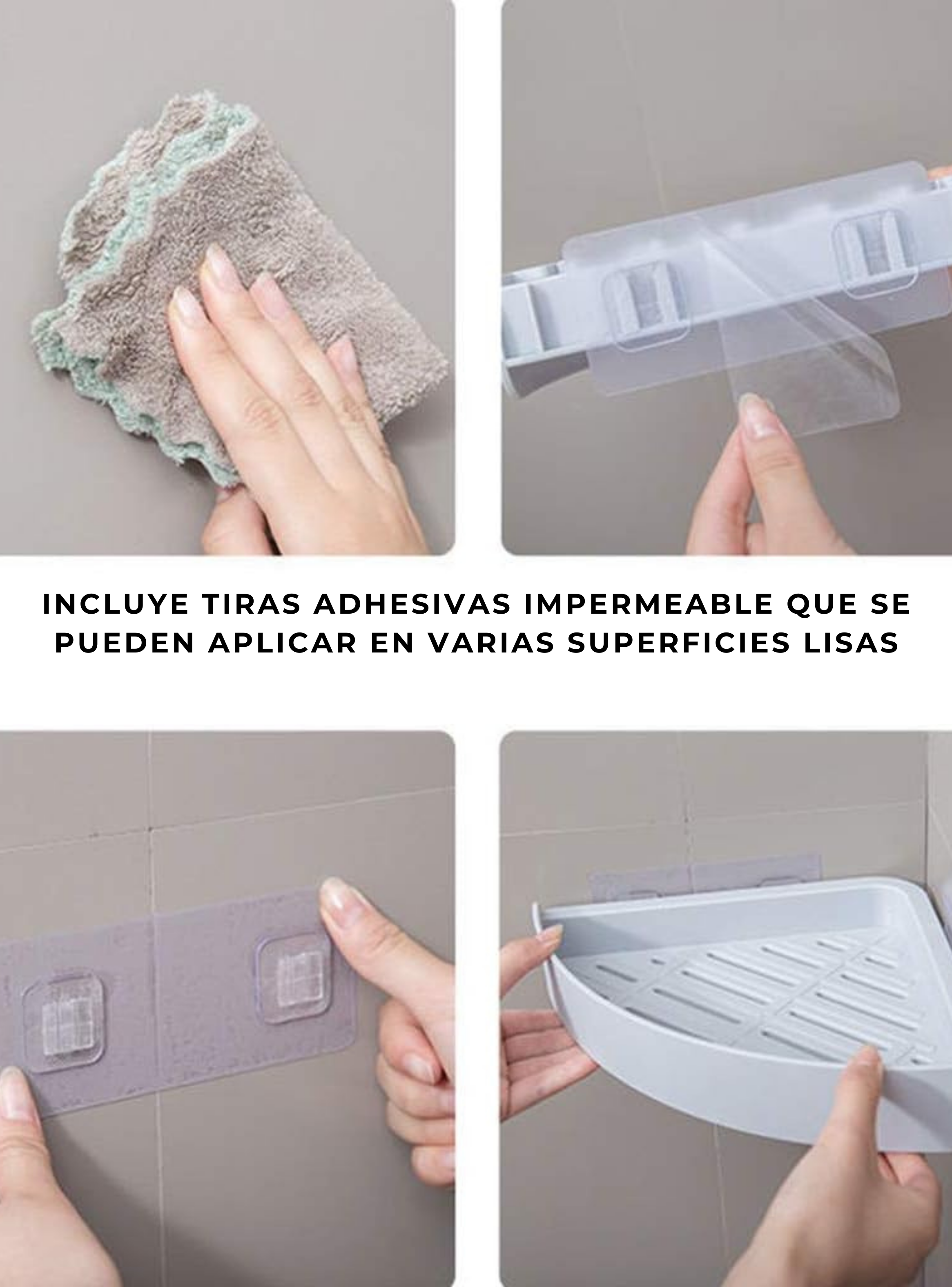 Esquinero De Baño Organizador Con Soporte Adhesivo-4