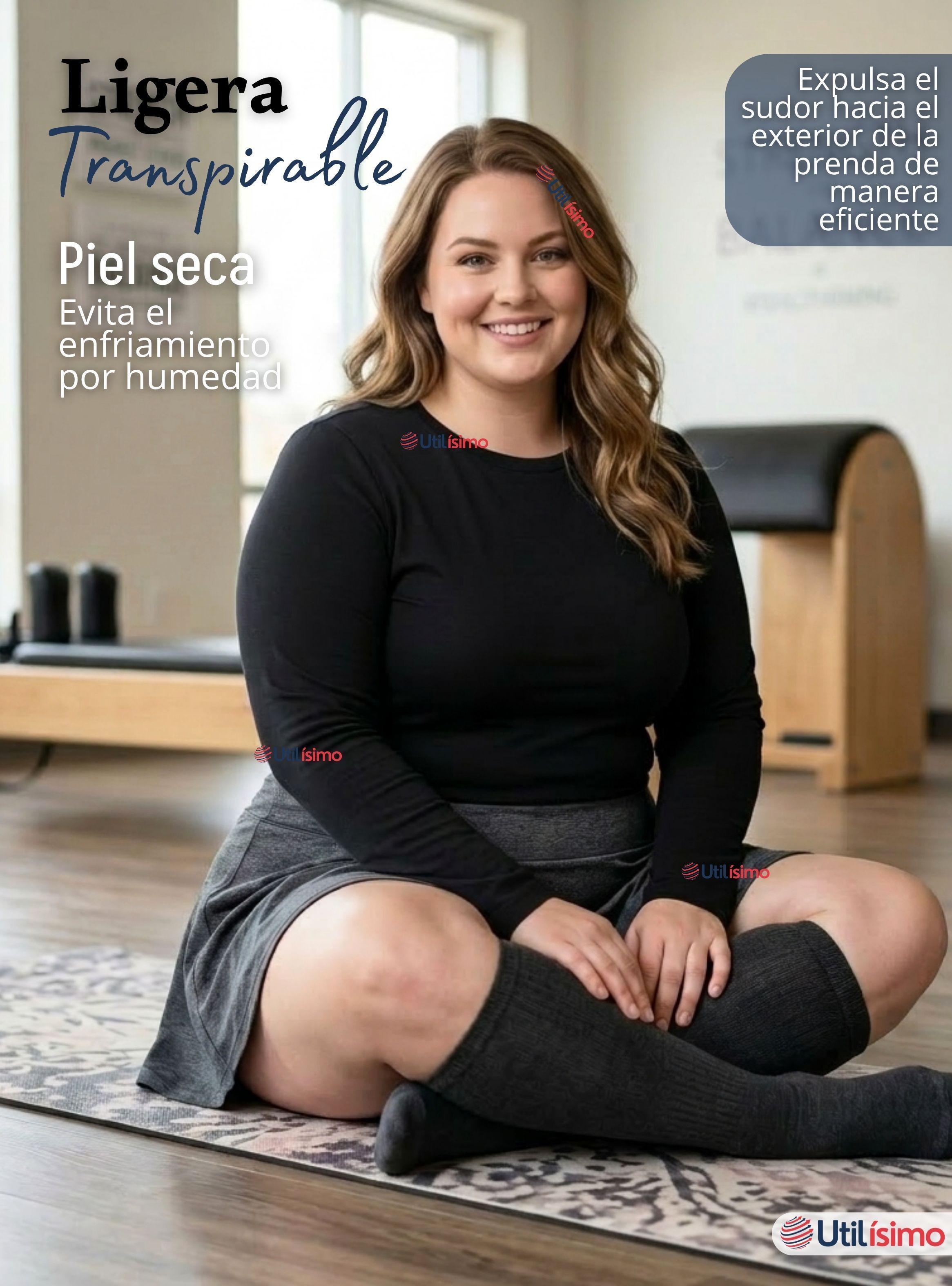 Pack 3 Camisetas Poleras Polar Primera Capa de Color Negro Manga Larga de Mujer-6