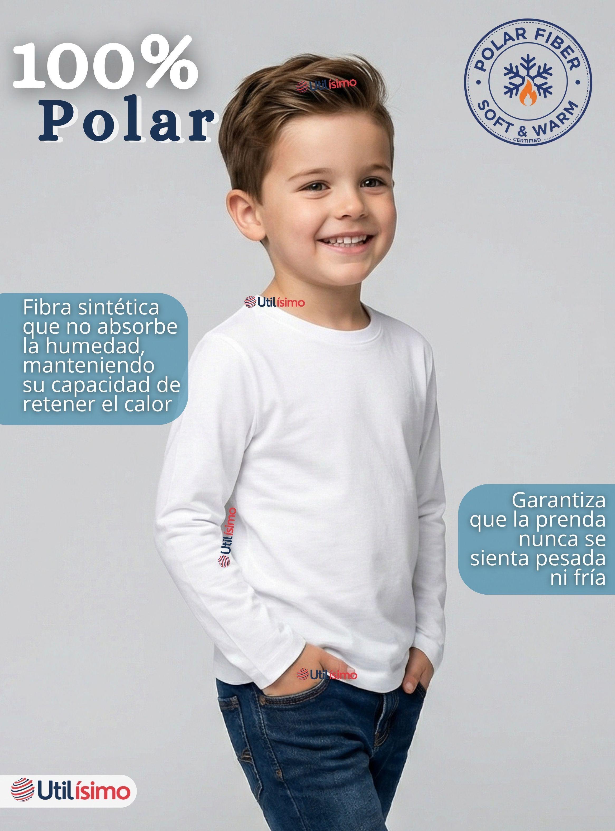 Pack 6 Poleras Camisetas Básica Polar Primera Capa Cuello Redondo Manga Larga Colores Surtido Niño-4