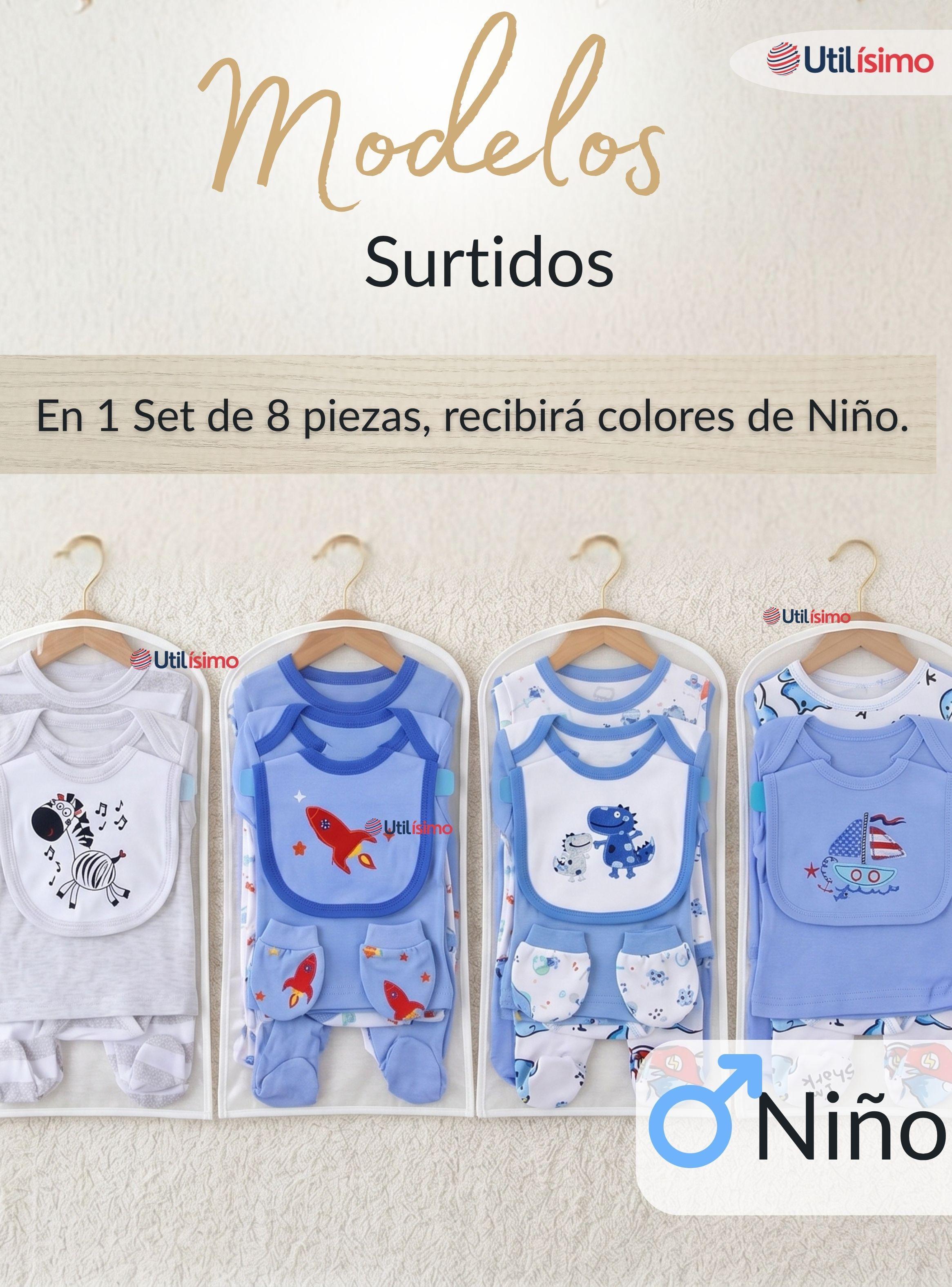 Set Ajuar Bebé 8 Piezas Surtido NIÑO 100% Algodón-5