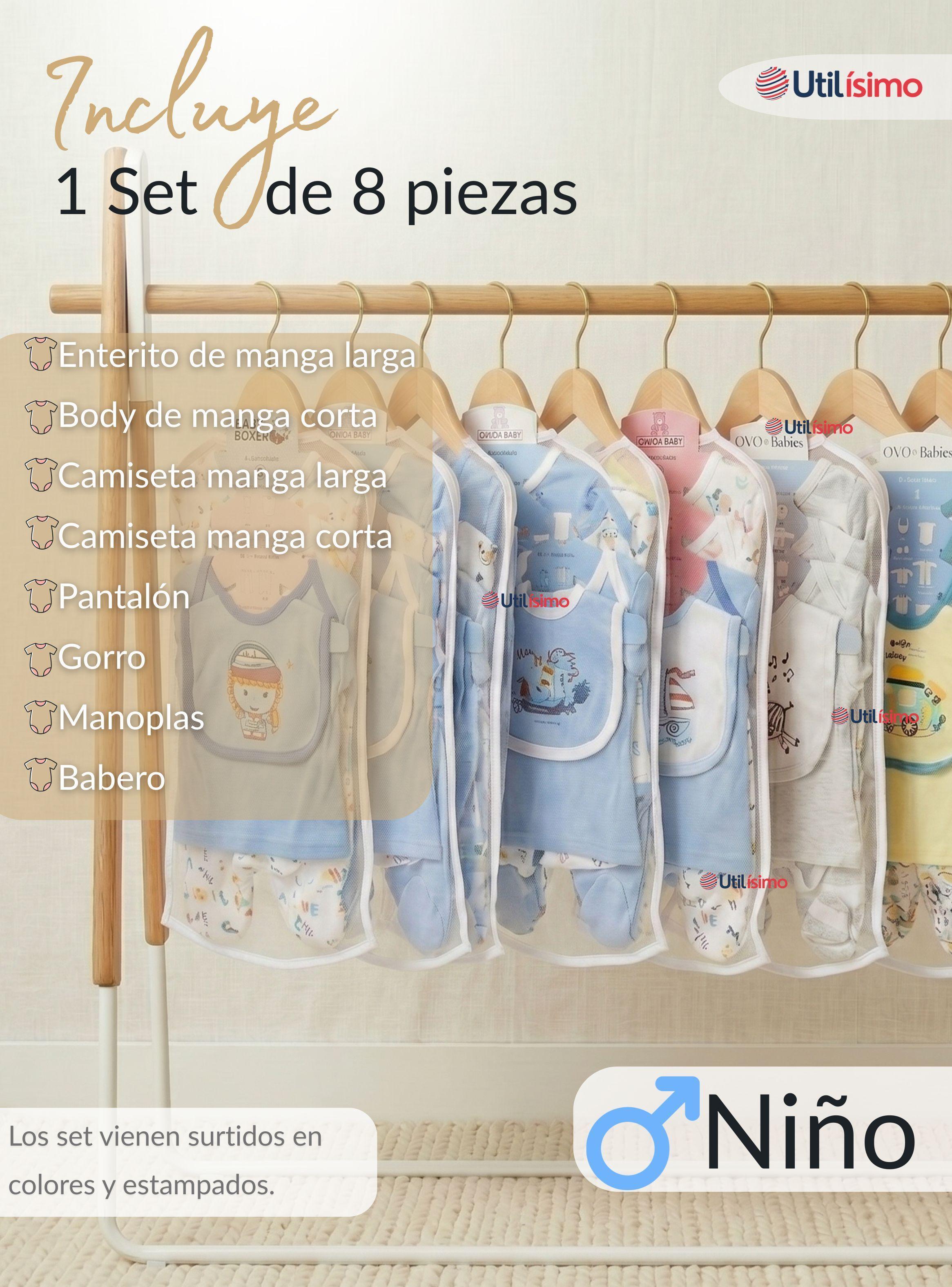 Set Ajuar Bebé 8 Piezas Surtidas de NIÑO 100% Algodón-2
