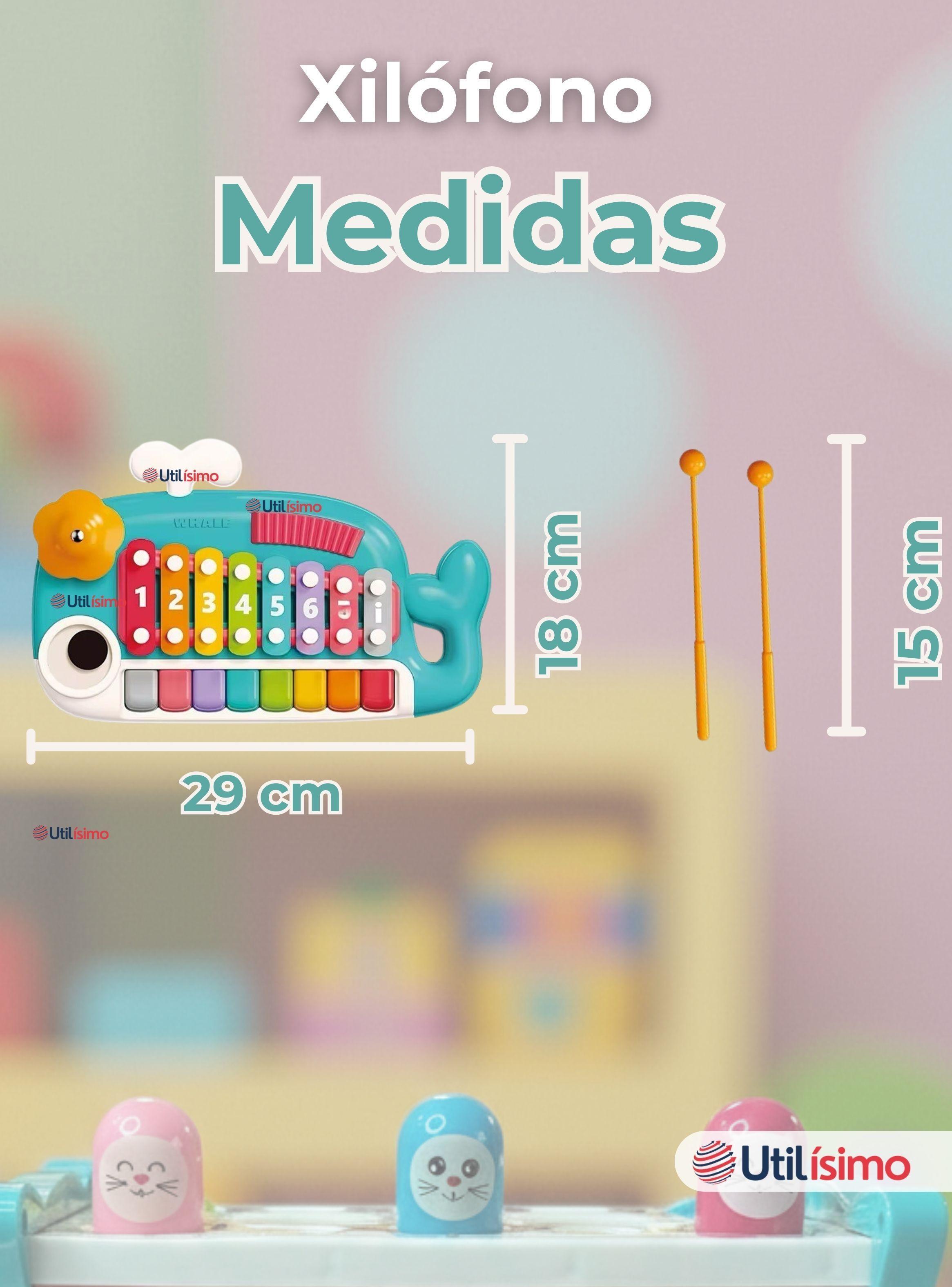 Juguete Xilófono Piano 5 en 1 Bebé Niña Niño Interactivo Notas Multicolor-4