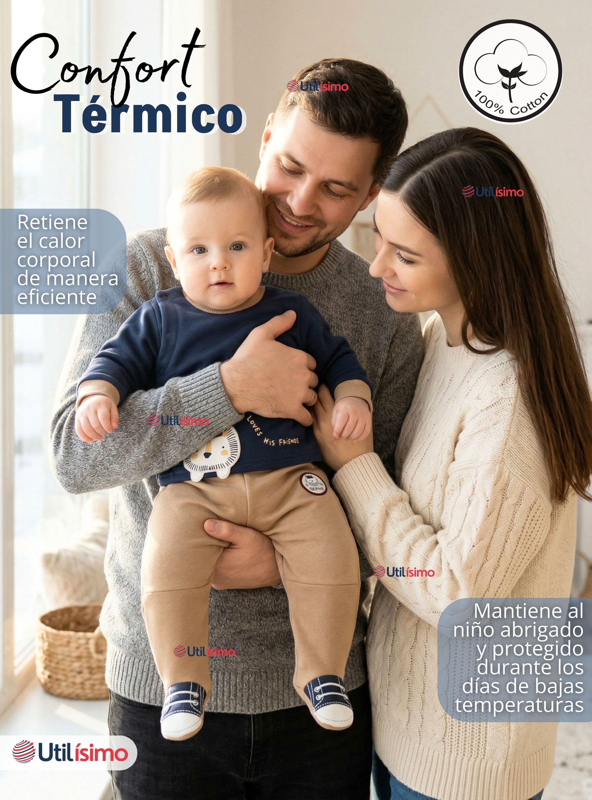 Conjunto 2 Piezas Buzo Pantalón Y Polerón De Algodón Azul Bebé Niño-7