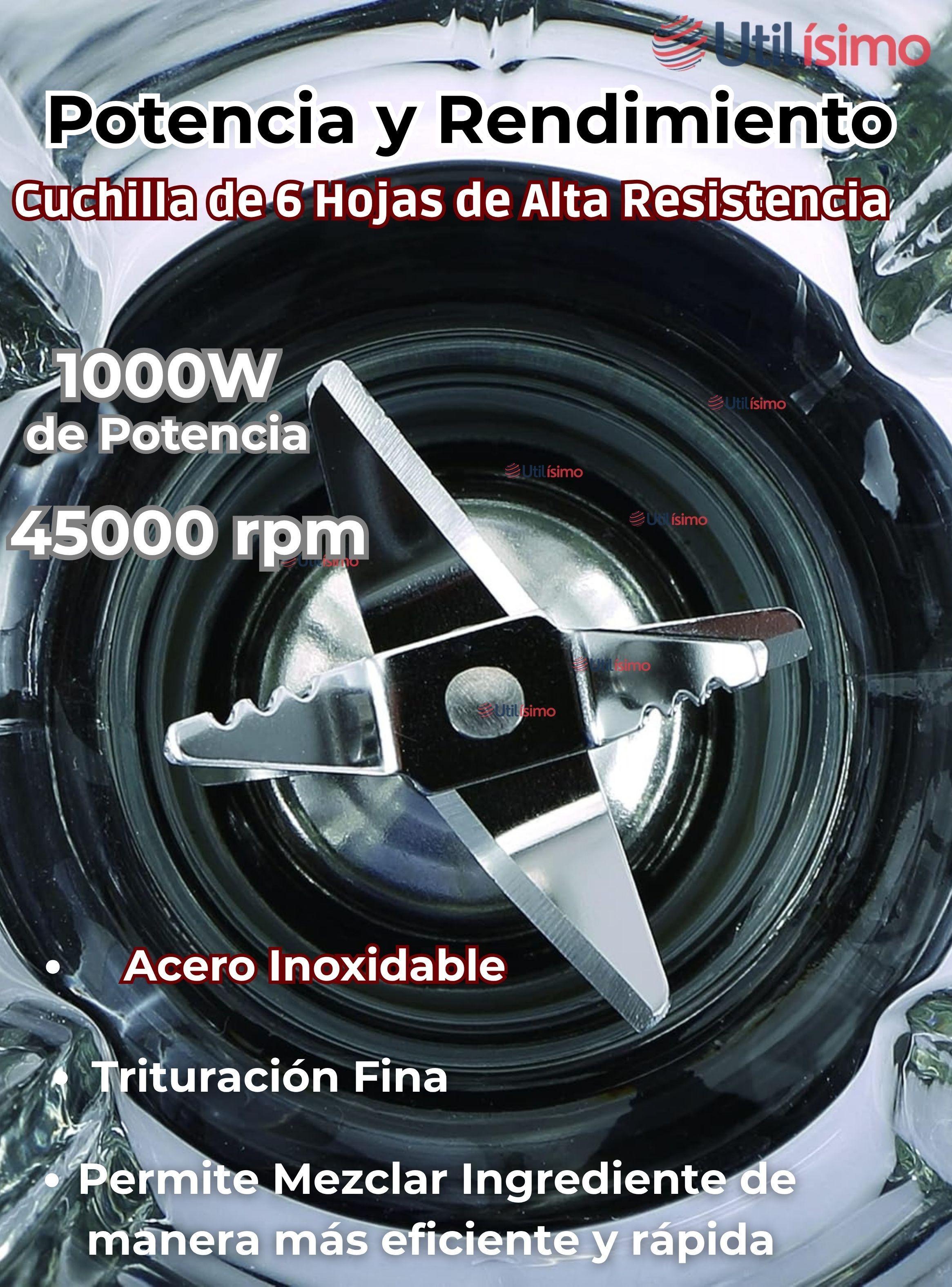 Licuadora Juguera Multifuncional 2 en 1 Picadora con Jarra de Vidrio 1000W de potencia-5