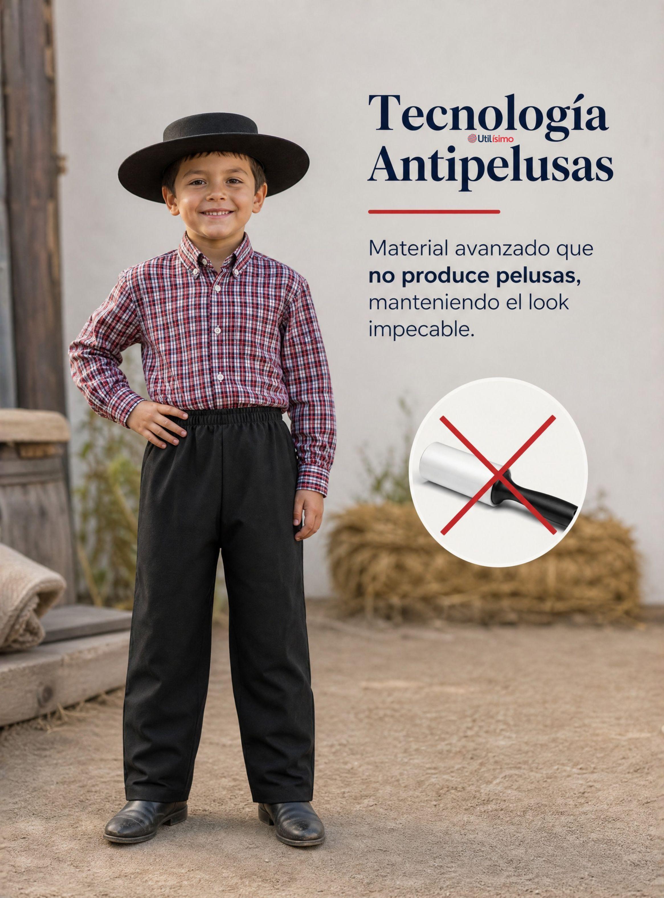 Pantalón Huaso Negro Niño Vestuario Típico Fiestas Patrias-5