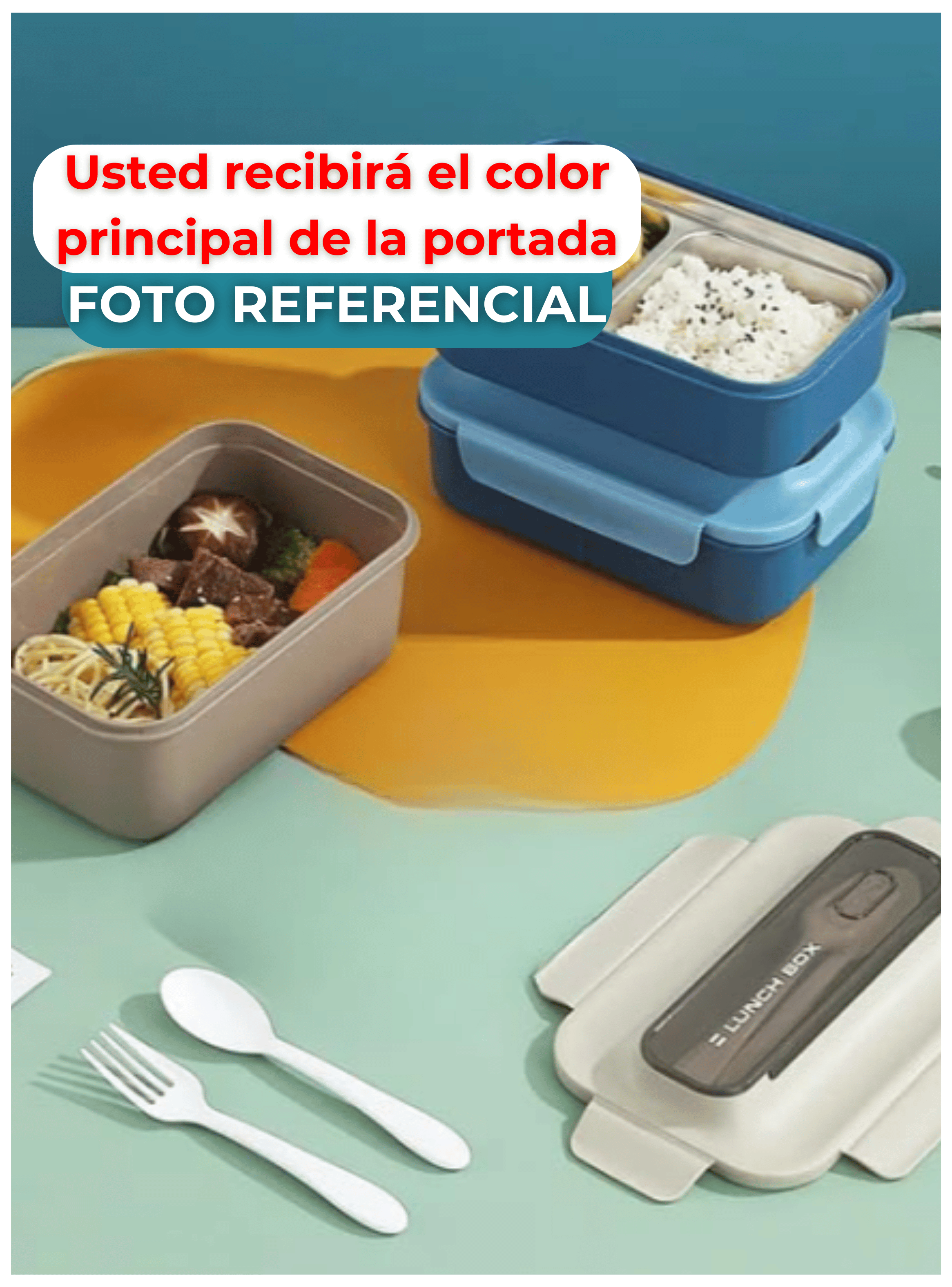 Fiambrera Contenedor 800 ml Térmico 2 Divisiones Táper Hermético Acero Inox Blue-2