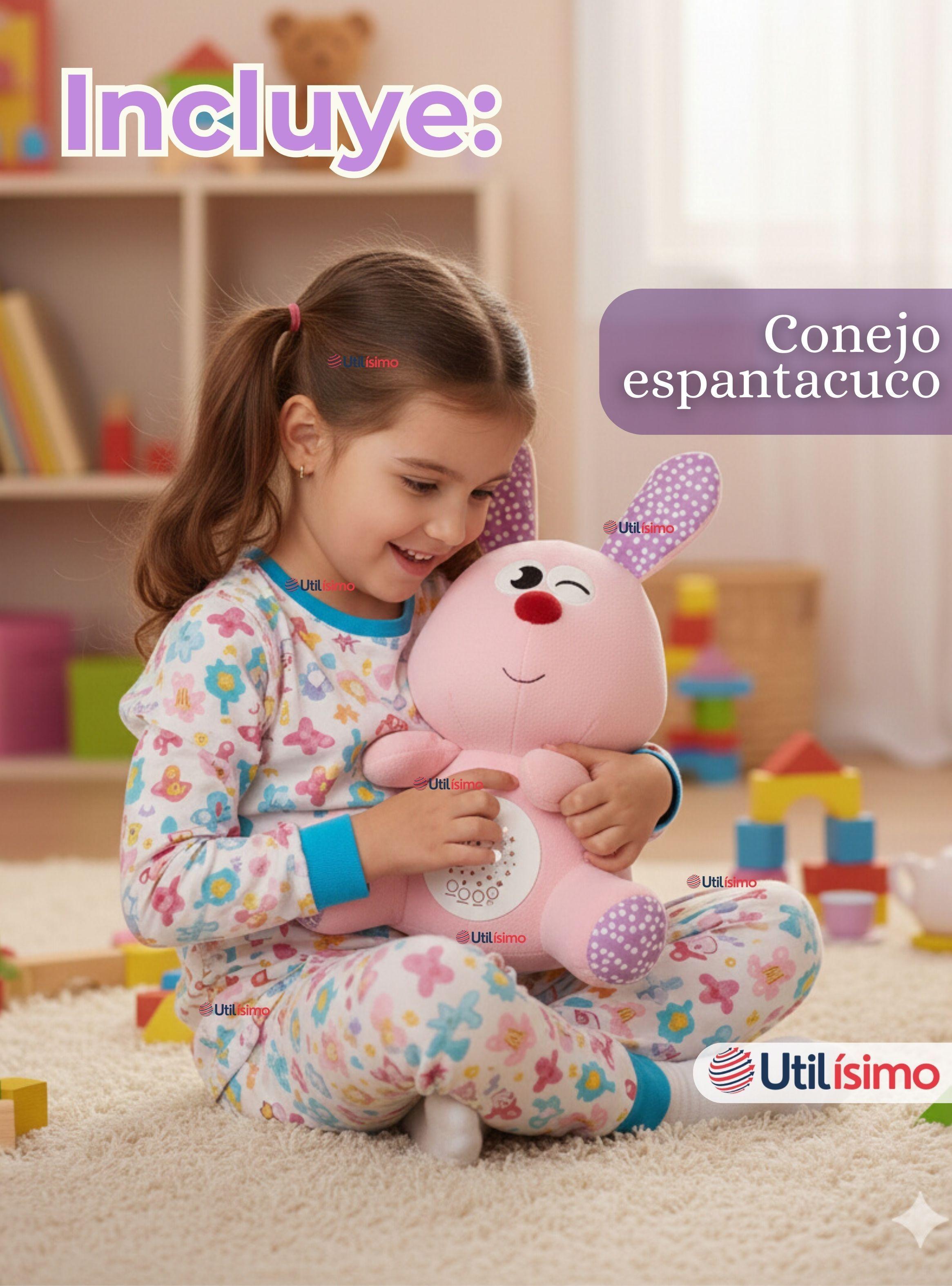 Peluche Conejo Espantacuco Con Luz Y Sonido Para Bebé Niño Niña-7