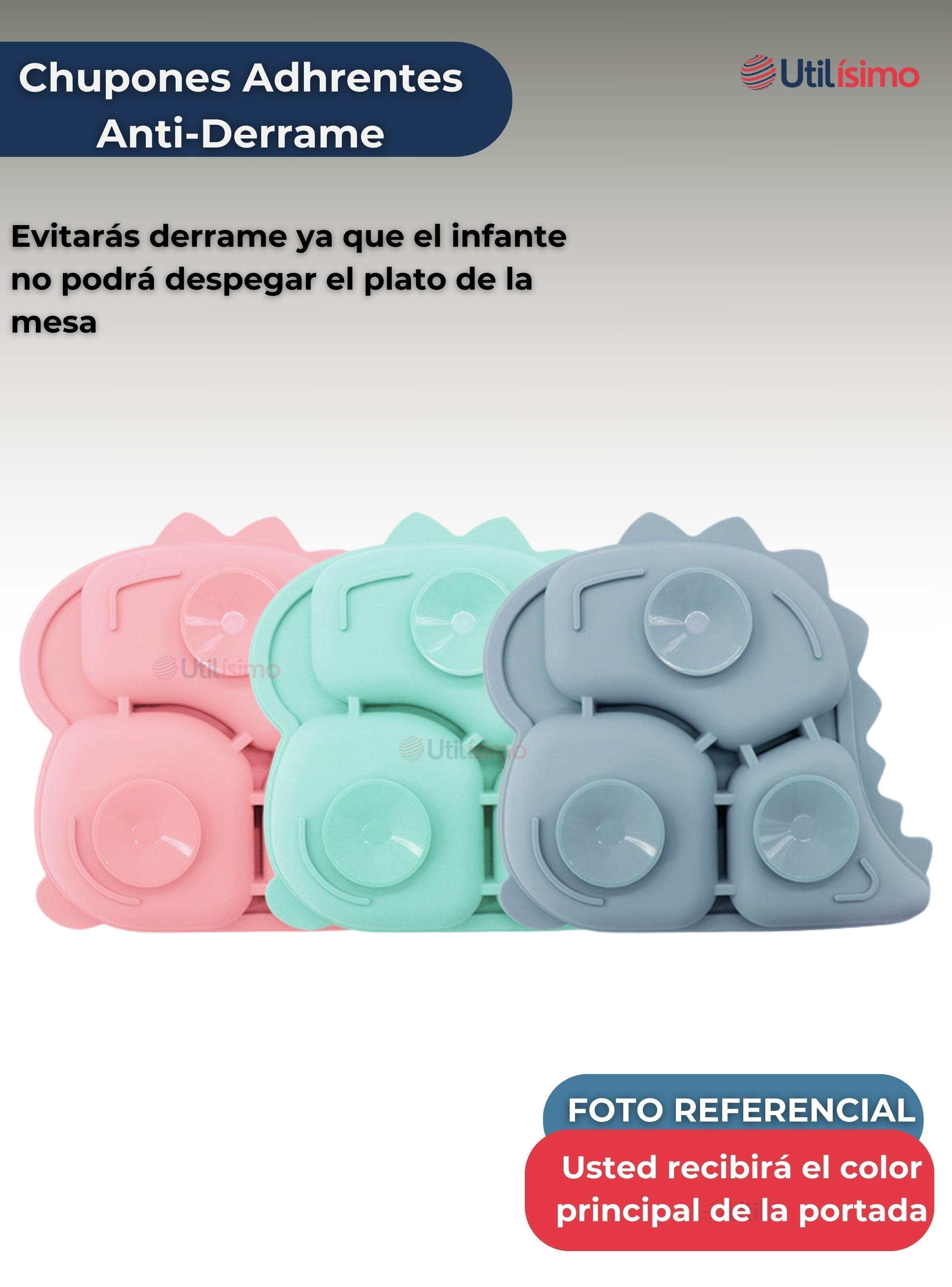 Set De Alimentación Bebé Silicona 5 Piezas Dinosaurio Libre BPA Gris-3