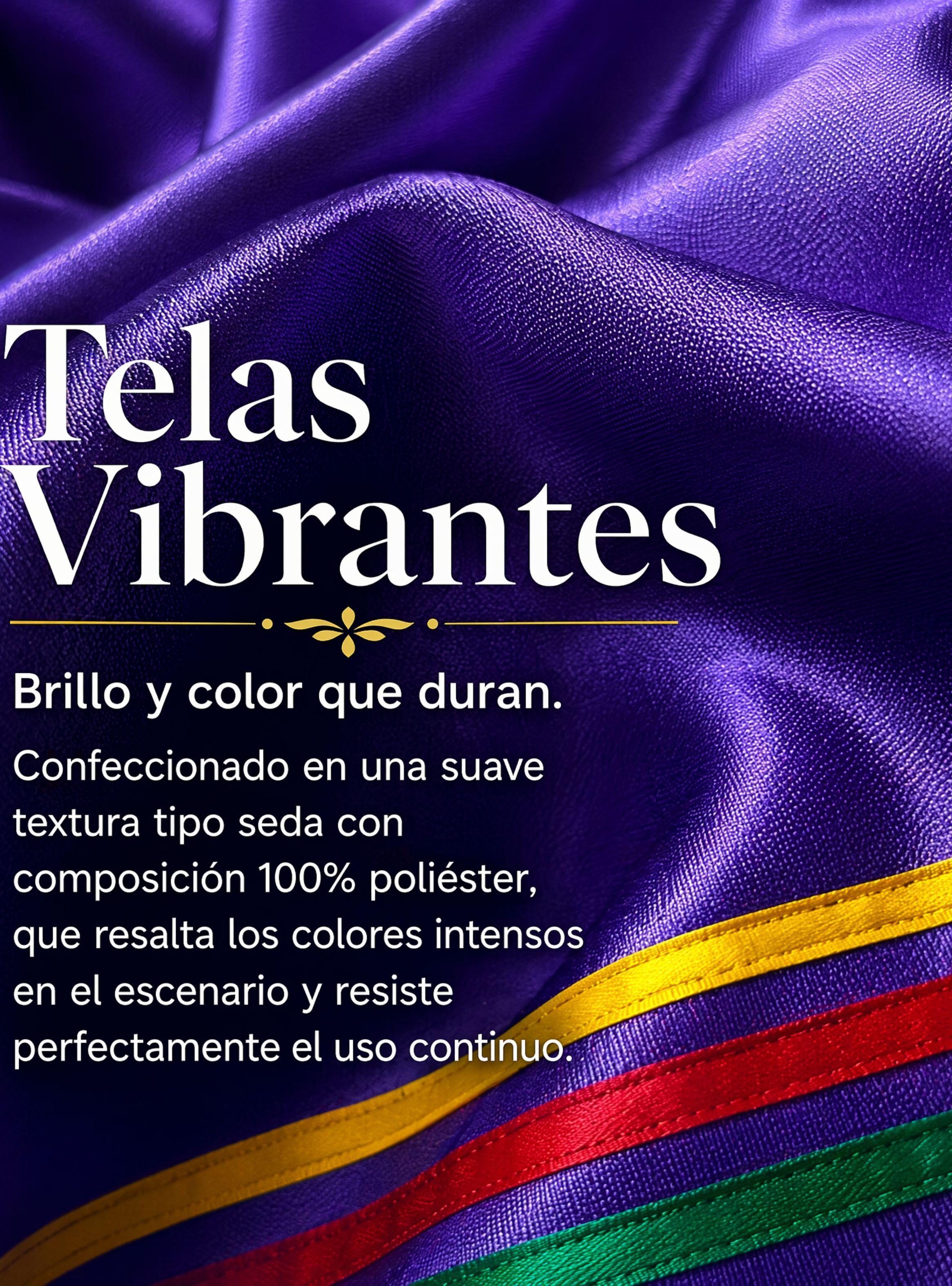 Traje Nortino Niña de 3 Piezas Color Morado Baile Típico Fiestas Patrias-7