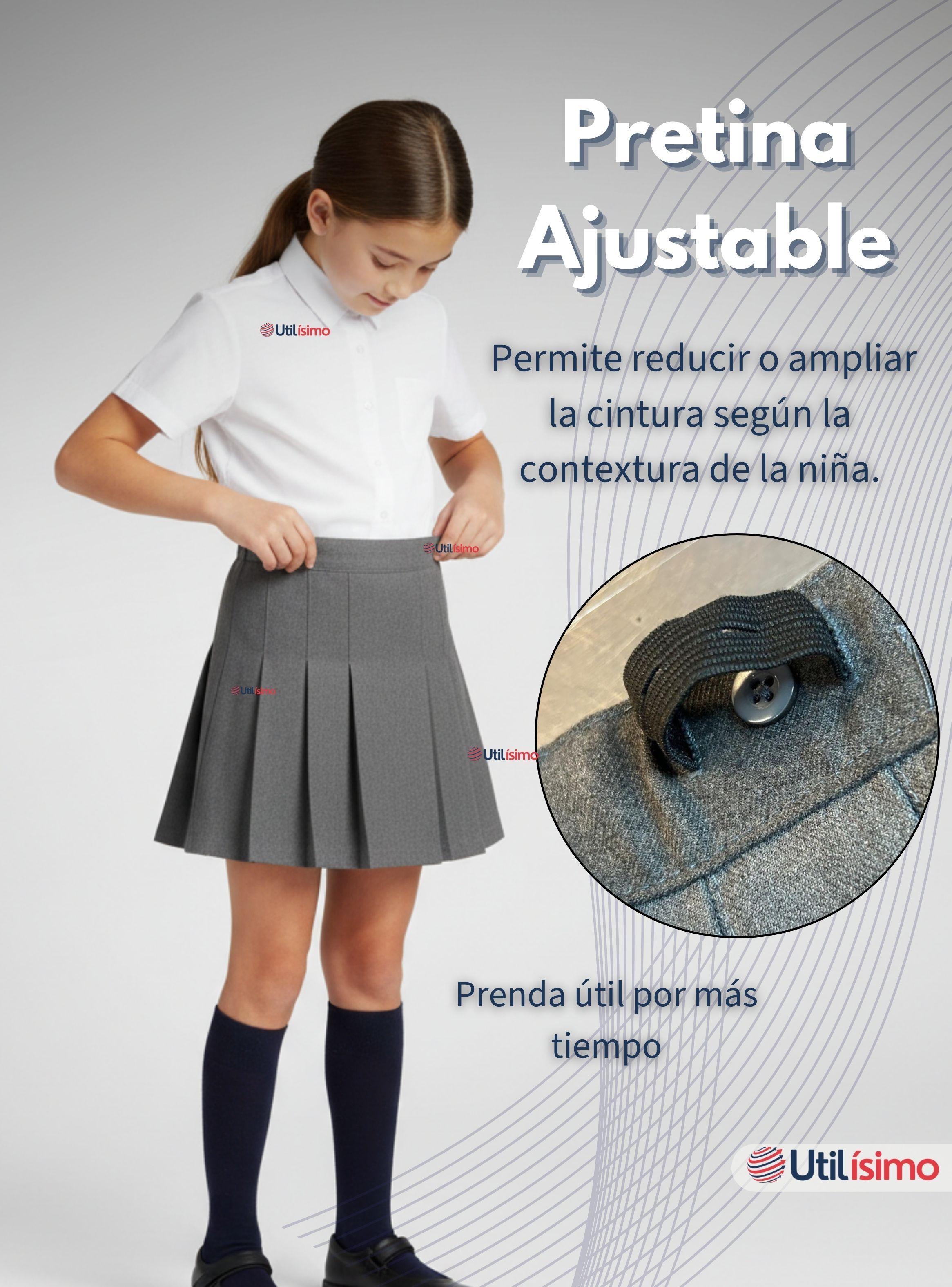 Falda Escolar Plisada Color Gris para Niñas-6