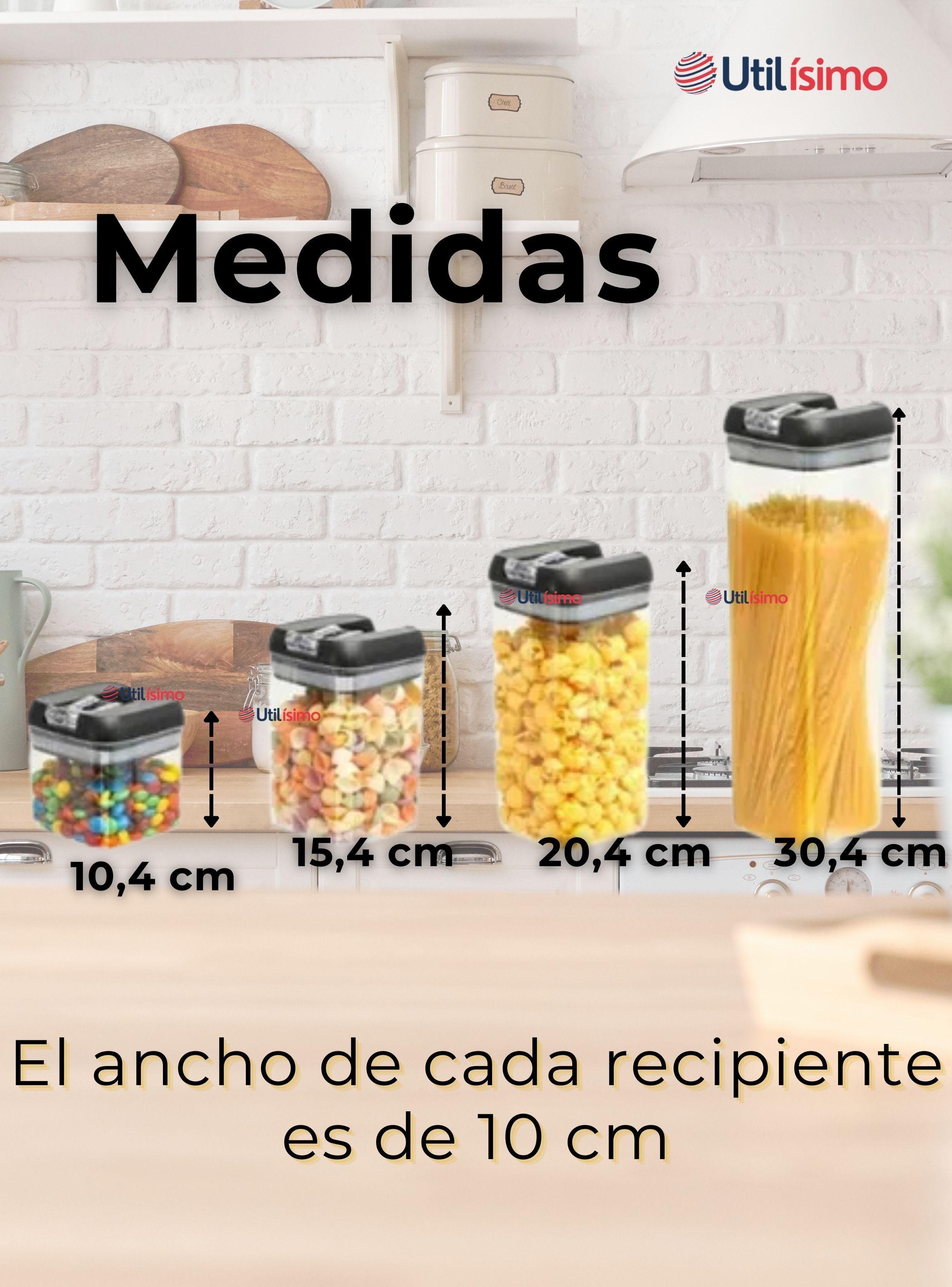 Set Contenedor de Alimentos 7 Piezas Herméticos Plástico Cocina Despensa-2