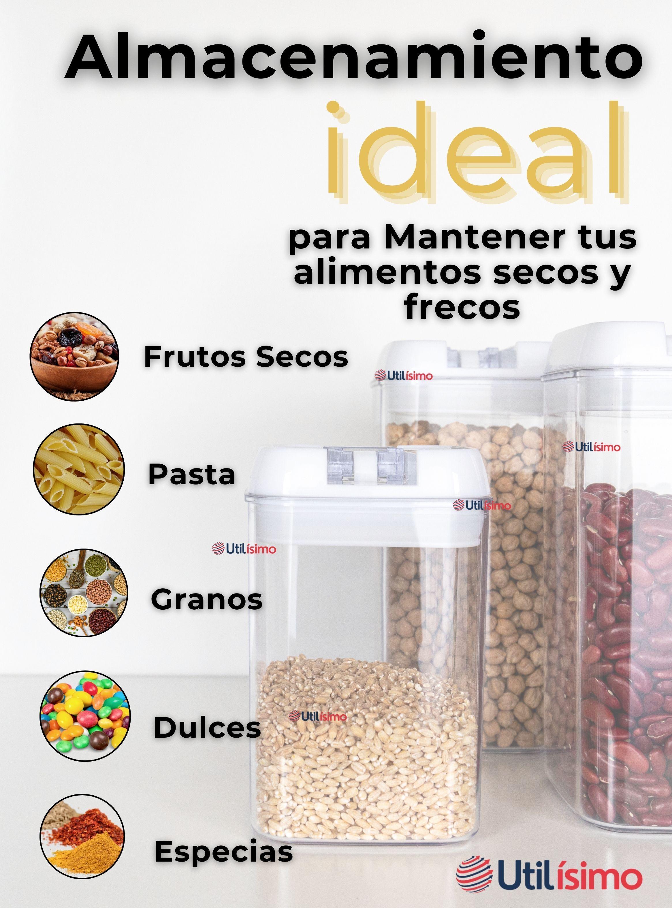 Set Contenedor de Alimentos 7 Piezas Herméticos Plástico Cocina Despensa-3