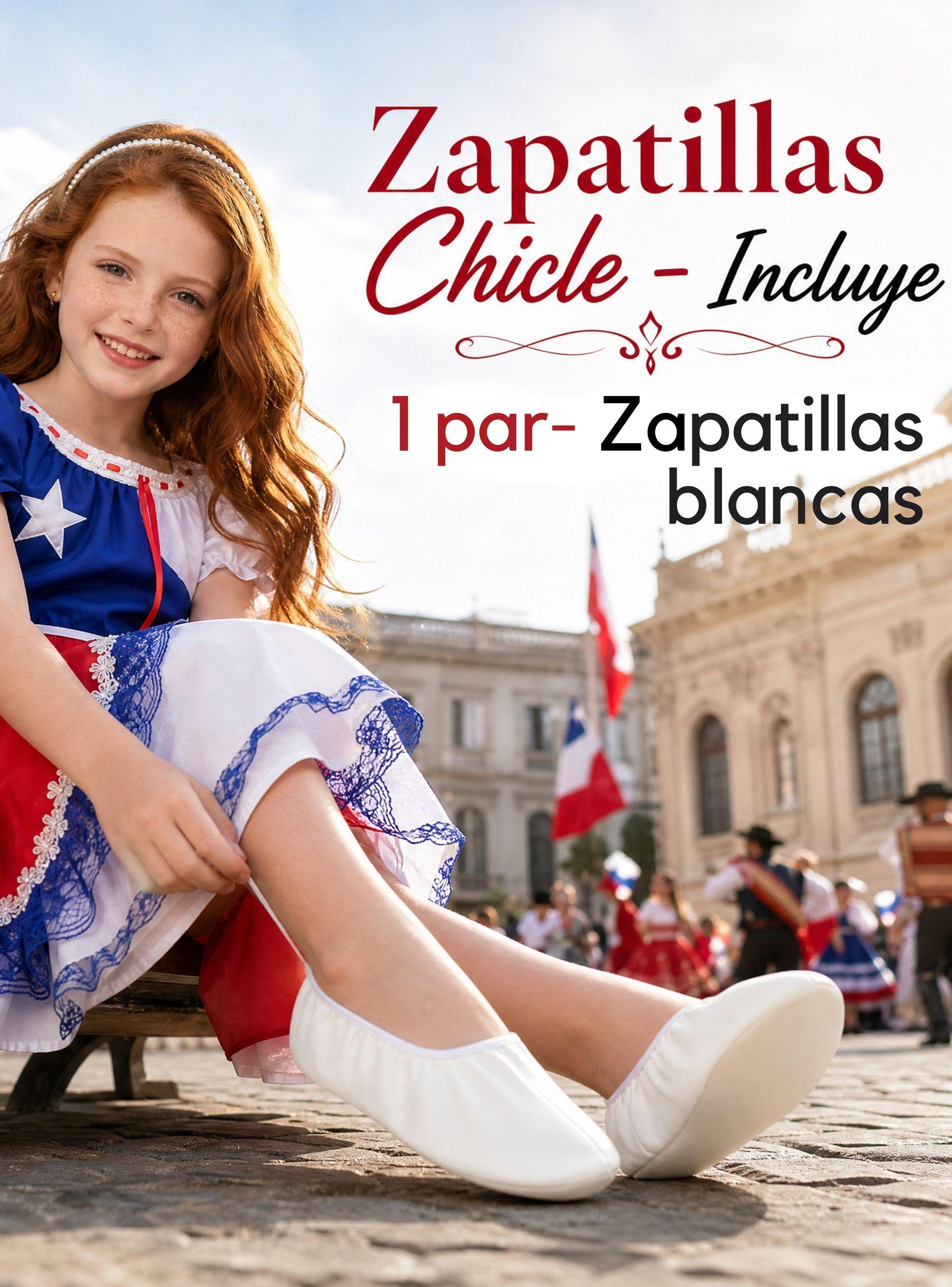 1 Par Zapatillas Chicle Blancas Niña Bailes Danza Fiestas Patrias Tallas 30 31 32 33 34 35-2
