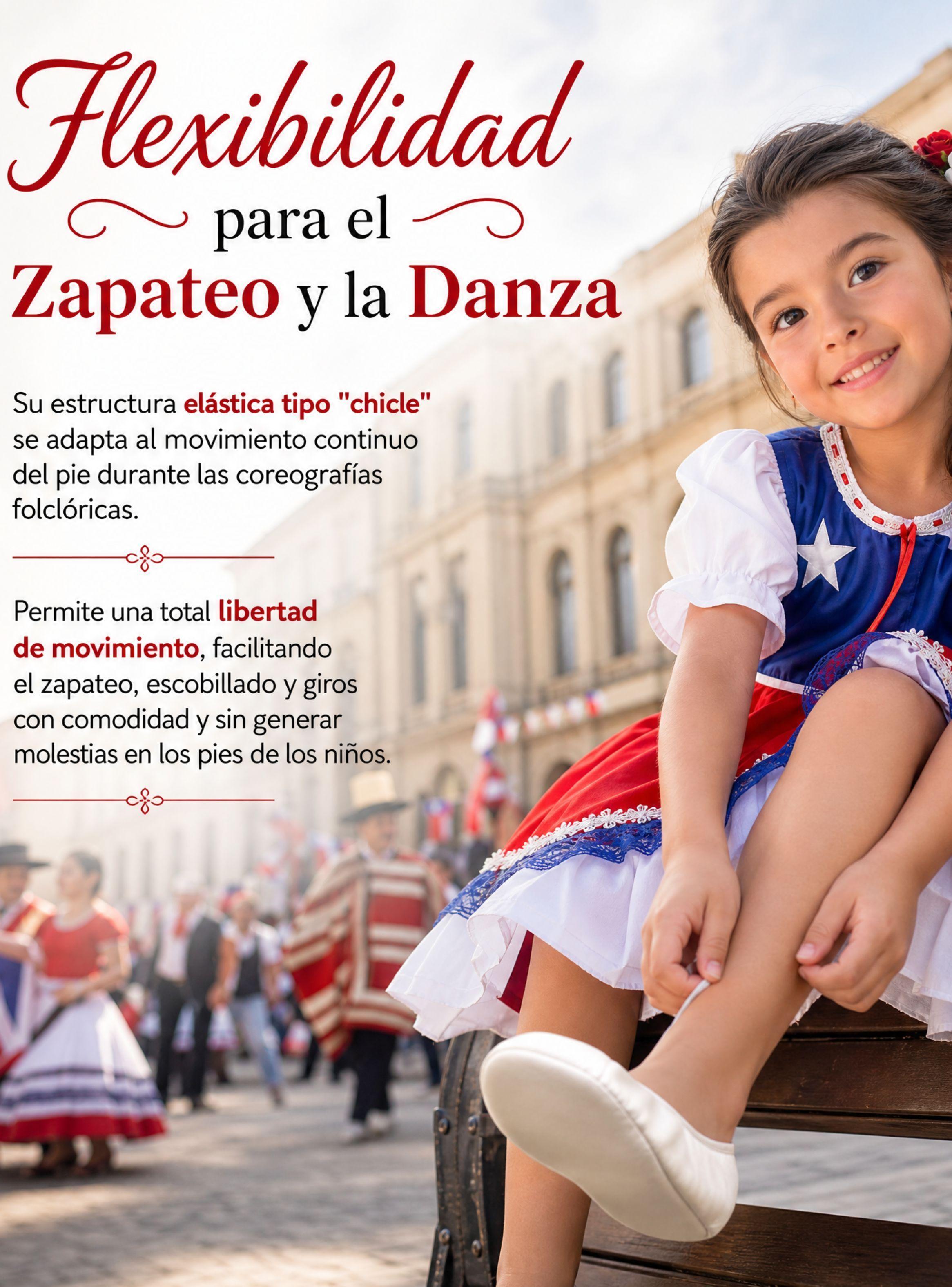 1 Par Zapatillas Chicle Blancas Niña Bailes Danza Fiestas Patrias Tallas 30 31 32 33 34 35-5