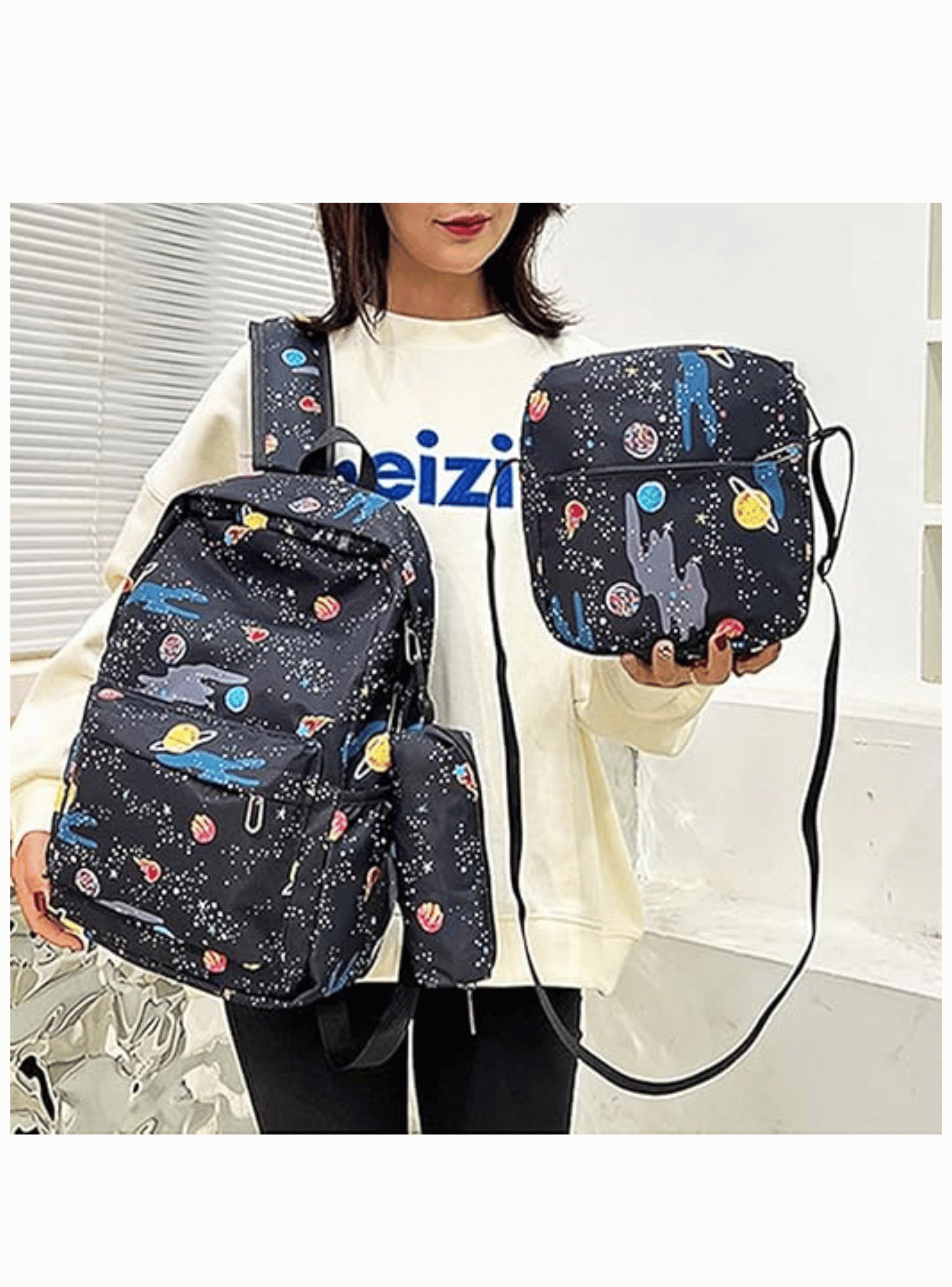 Pack Mochila Lonchera Estuche 43cm Juvenil y Escolar Planets-2