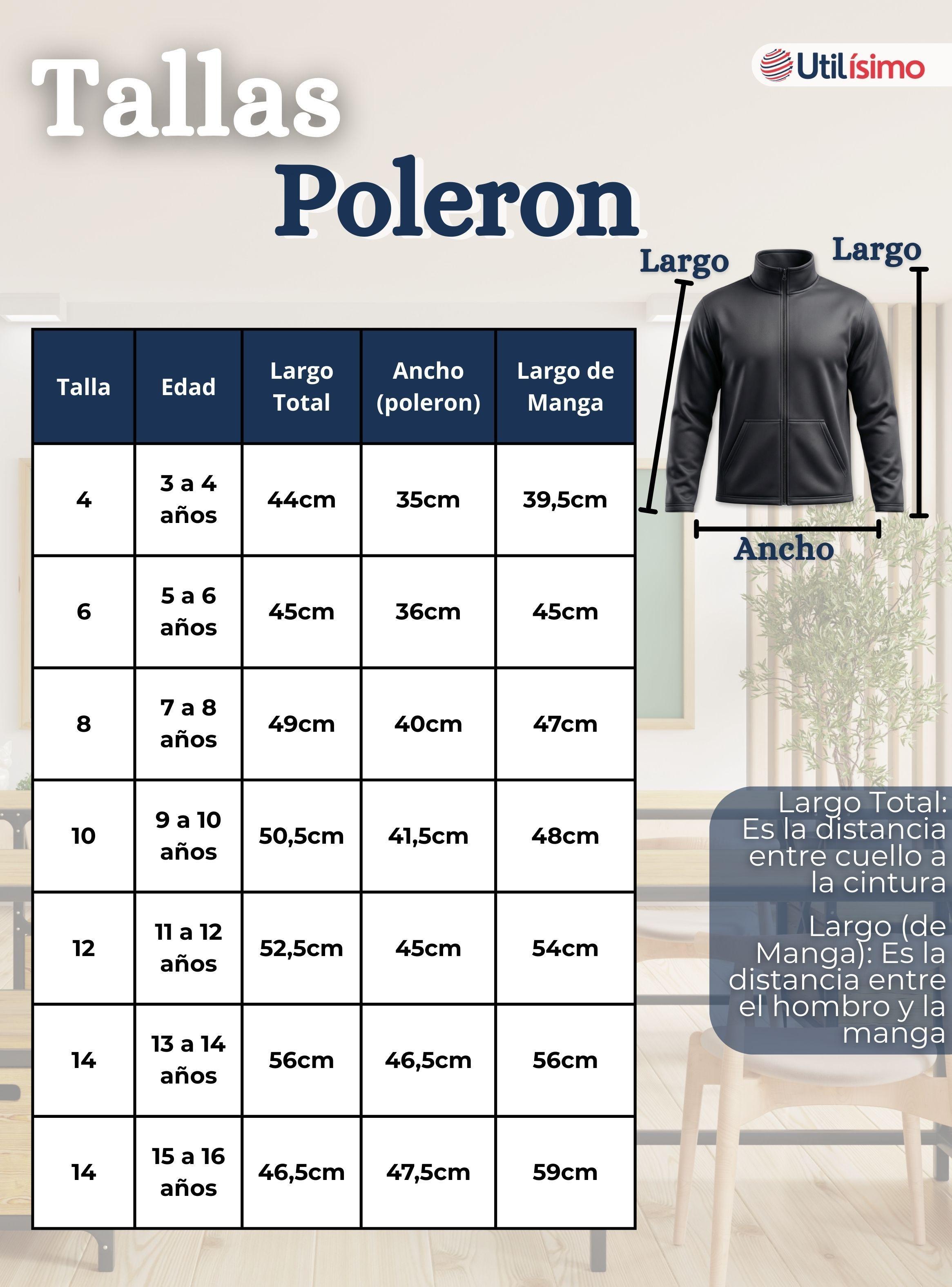 Conjunto Escolar Buzo Pantalón Y Polerón Tela Sintética Niño y Niña Unisex Color Azul 3 a 16 años-4